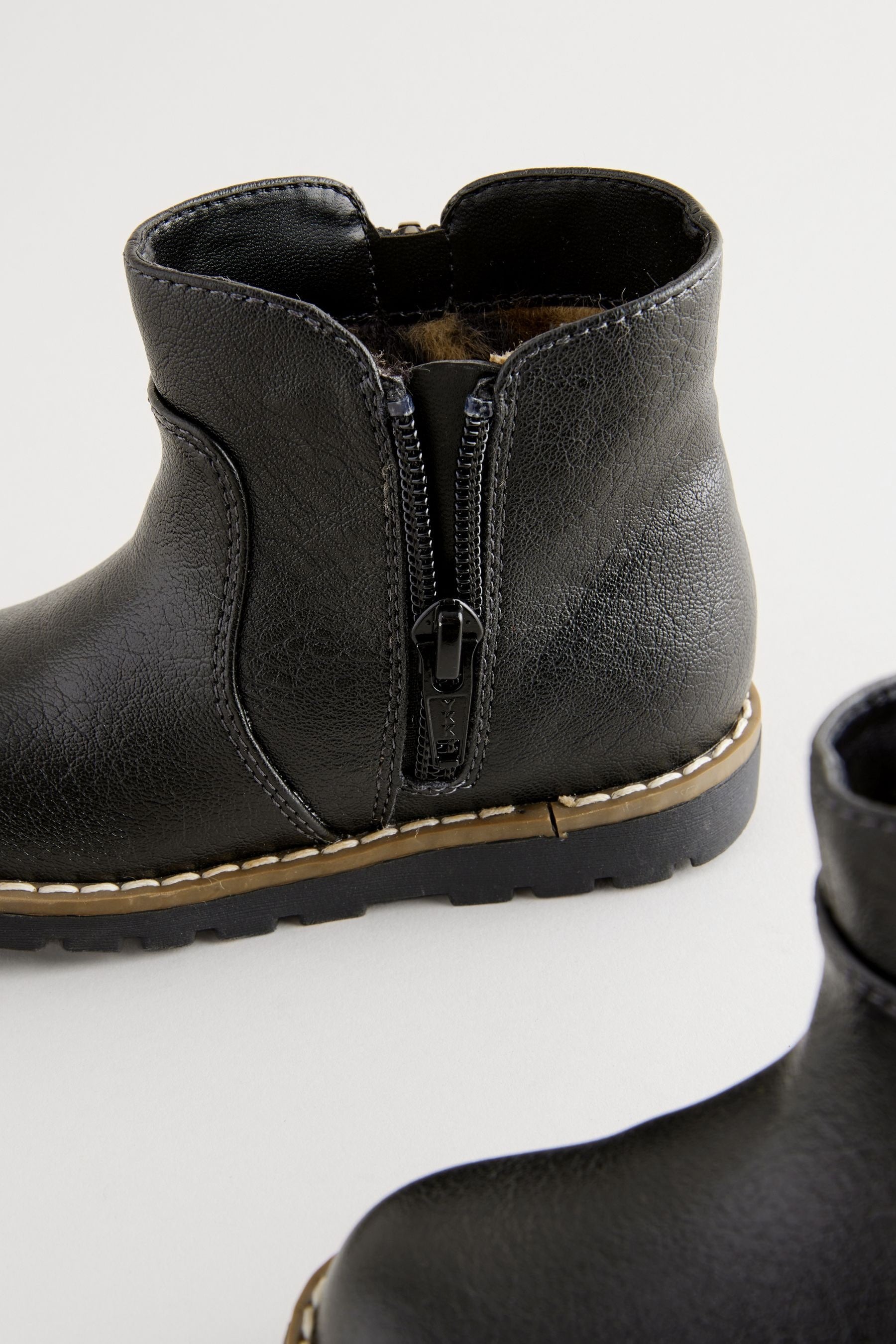 Black Standard Fit (F) Chelsea Zip Boots