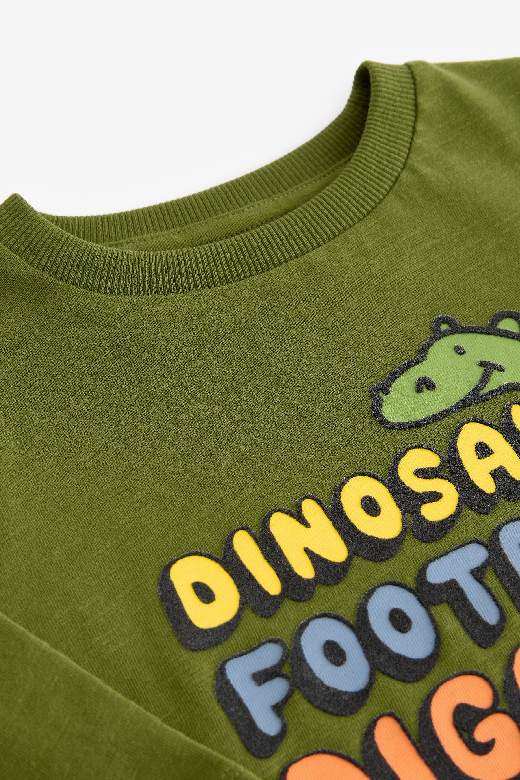 Green Dinosaur 100% Cotton Long Sleeve Character T-Shirt (3mths-7yrs)