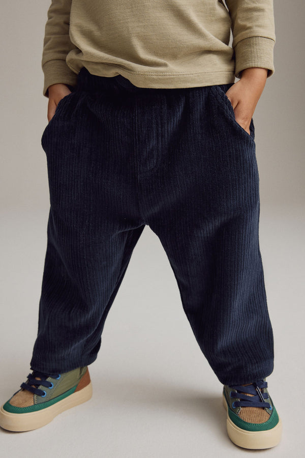 Navy Blue Cord Straight Joggers (3mths-7yrs)