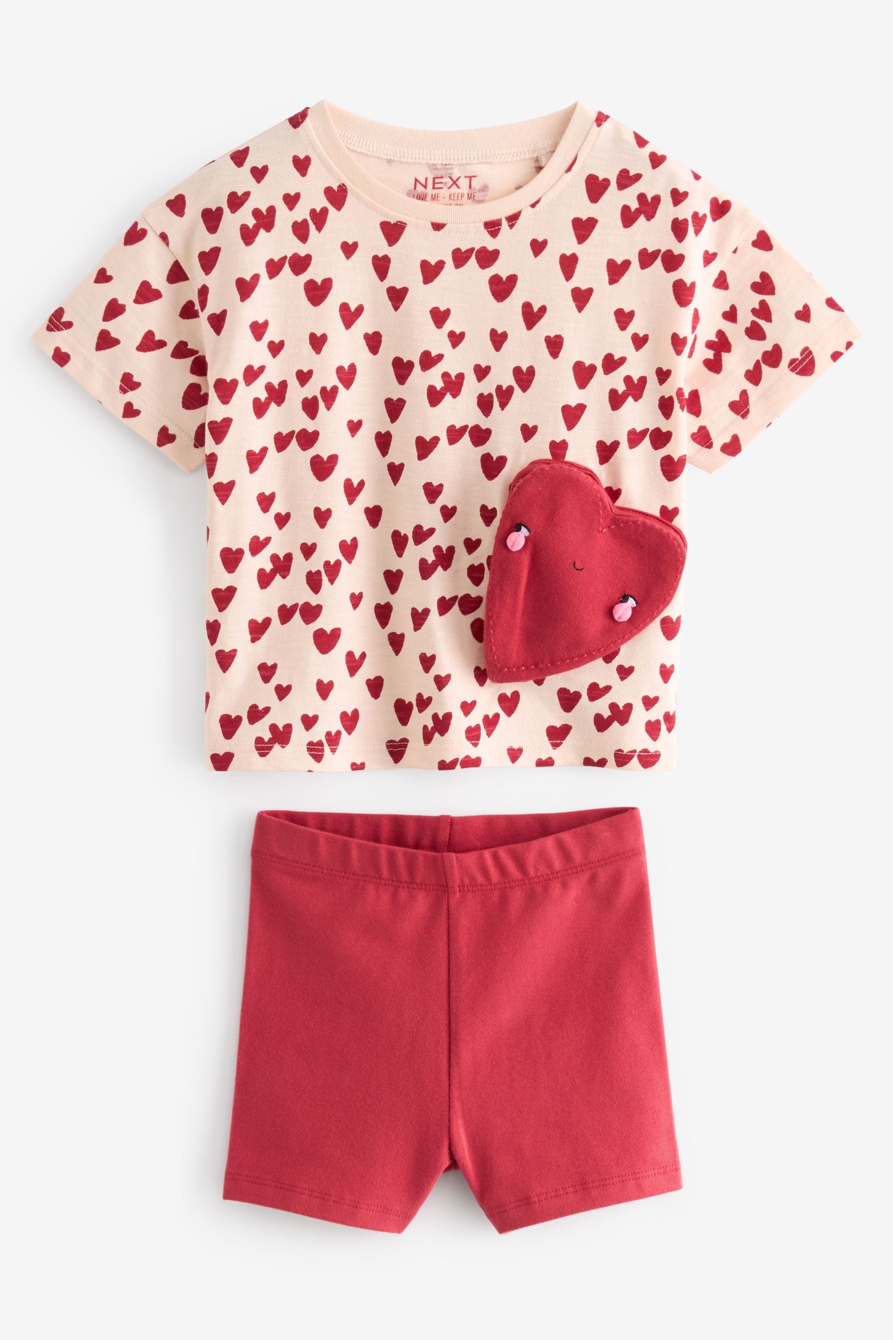 Pink Heart Bag T-Shirt & Cycle Shorts Set (3mths-7yrs)