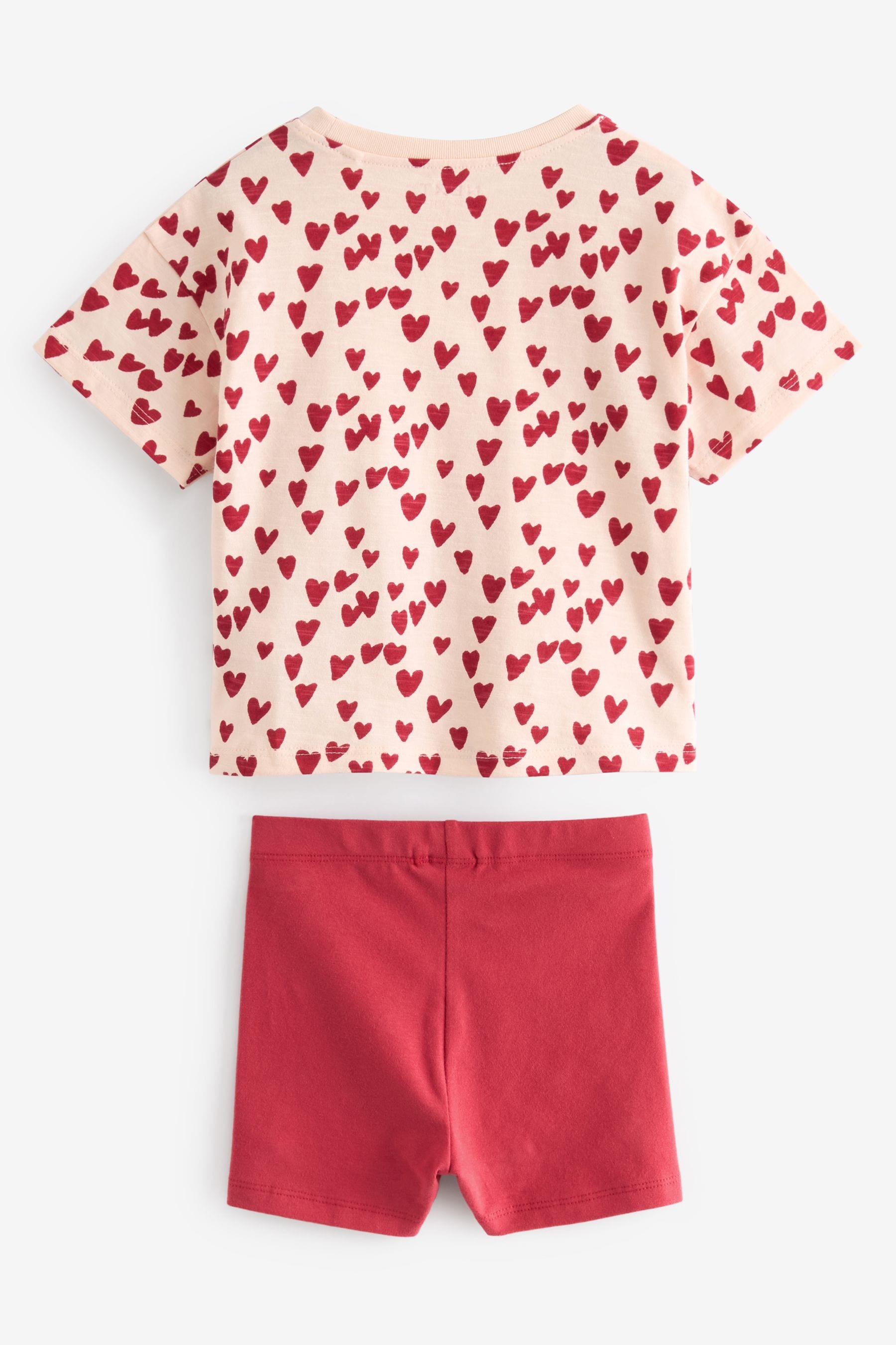 Pink Heart Bag T-Shirt & Cycle Shorts Set (3mths-7yrs)