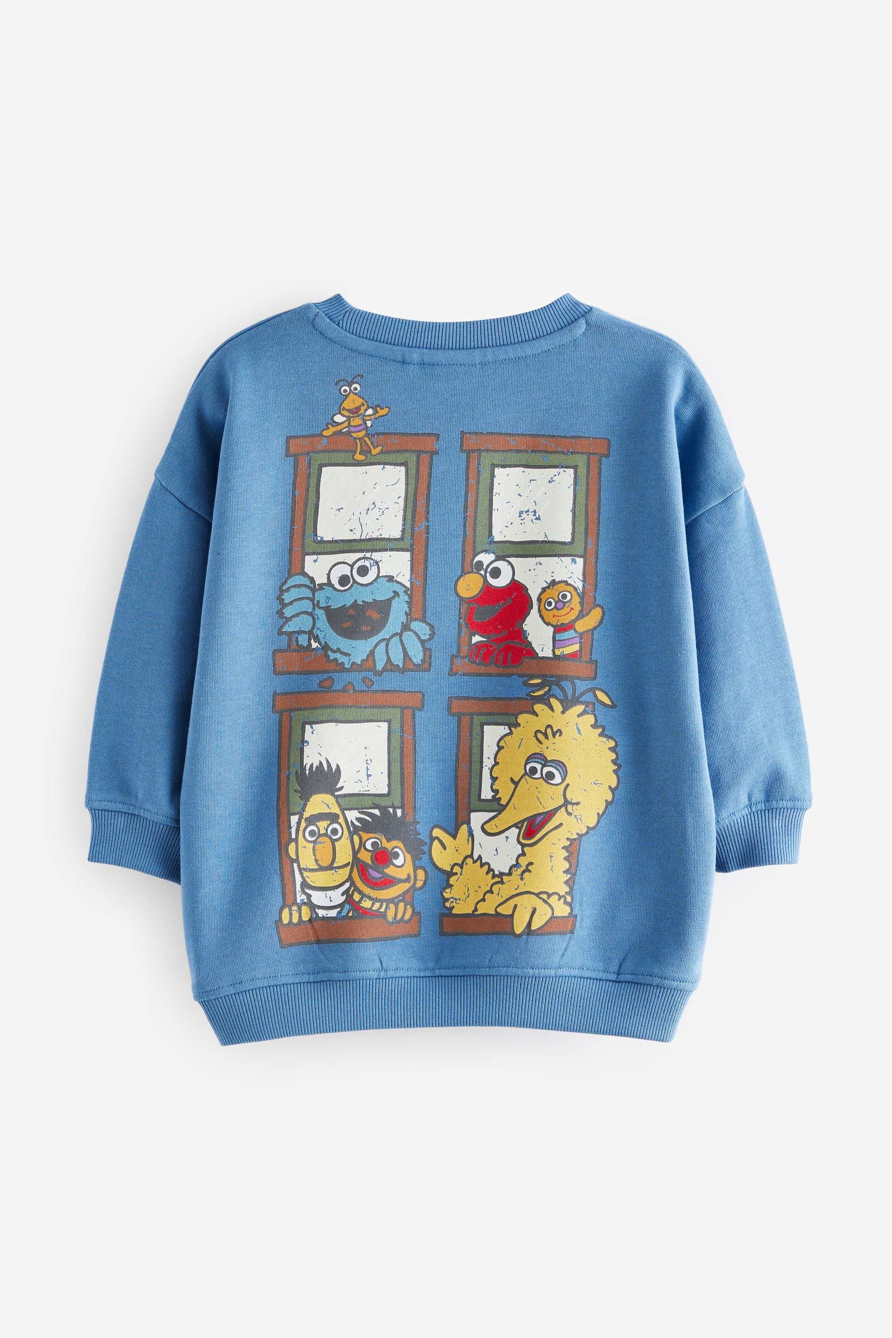 Blue Sesame Street Crew Neck 100% Cotton Sweatshirt (6mths-8yrs)