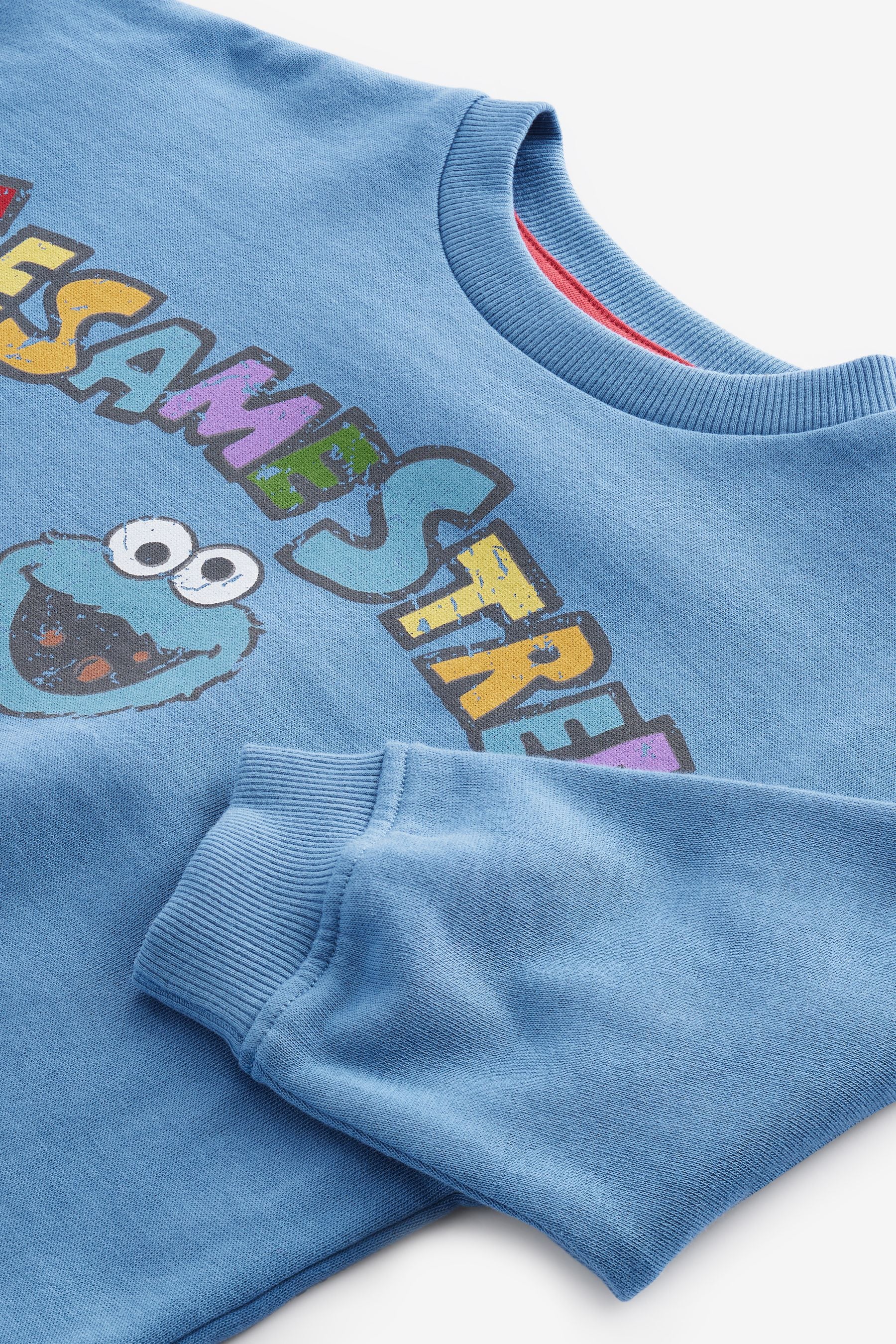 Blue Sesame Street Crew Neck 100% Cotton Sweatshirt (6mths-8yrs)