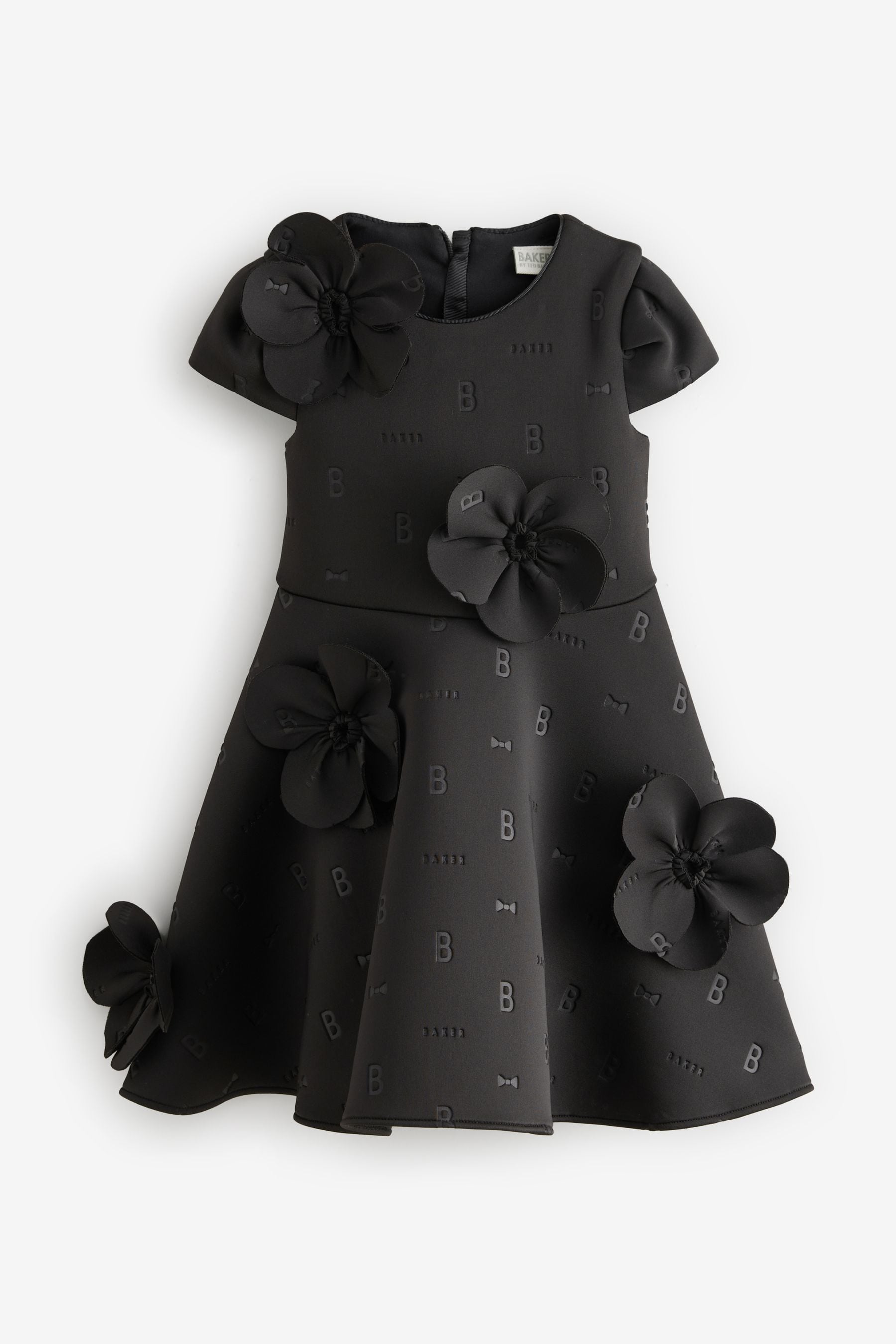 Baker by Ted Baker Corsage Embossed Scuba Black Dress