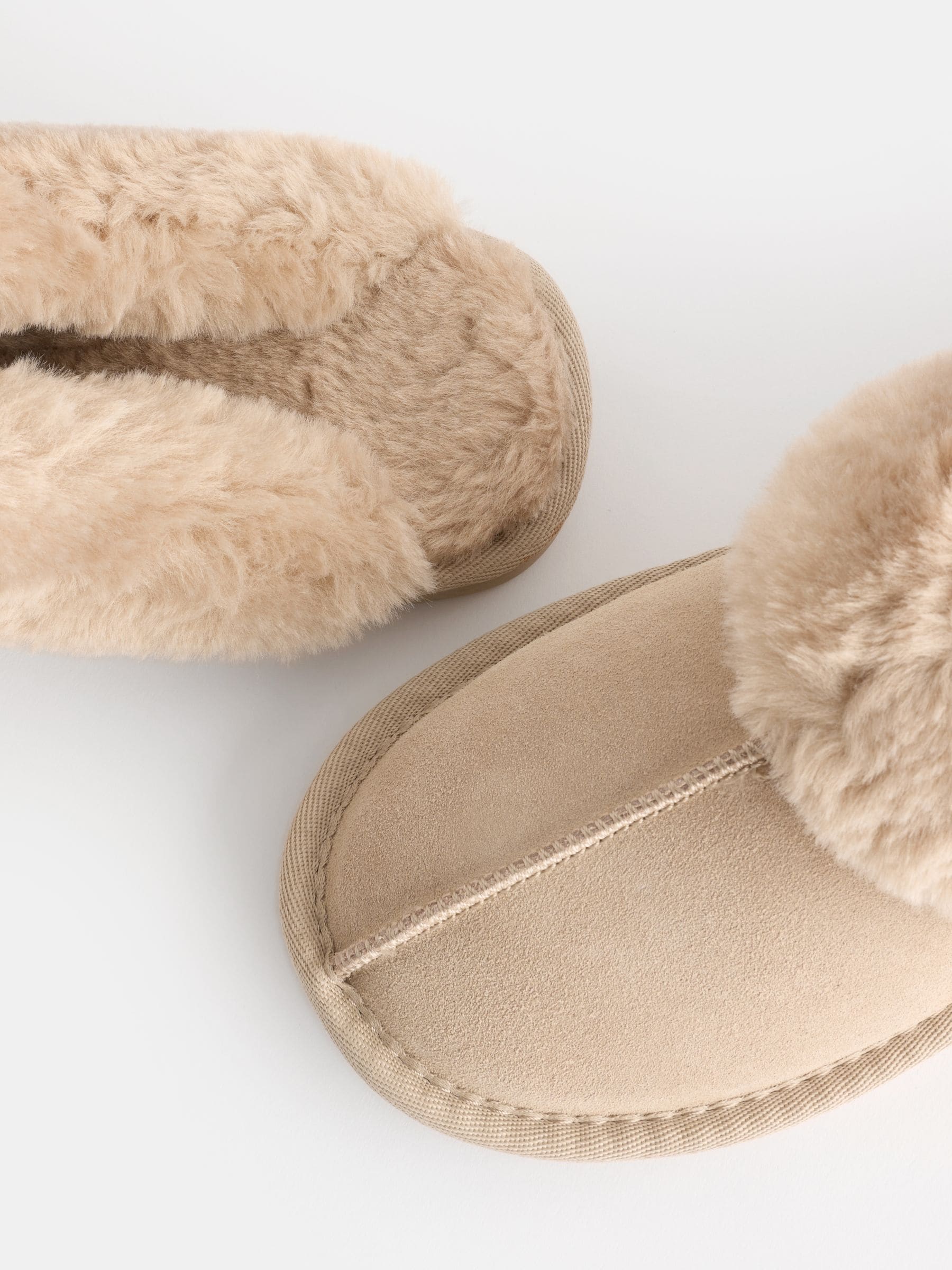 Sand Tiger Print Suede Faux Fur Lined Mule Slippers