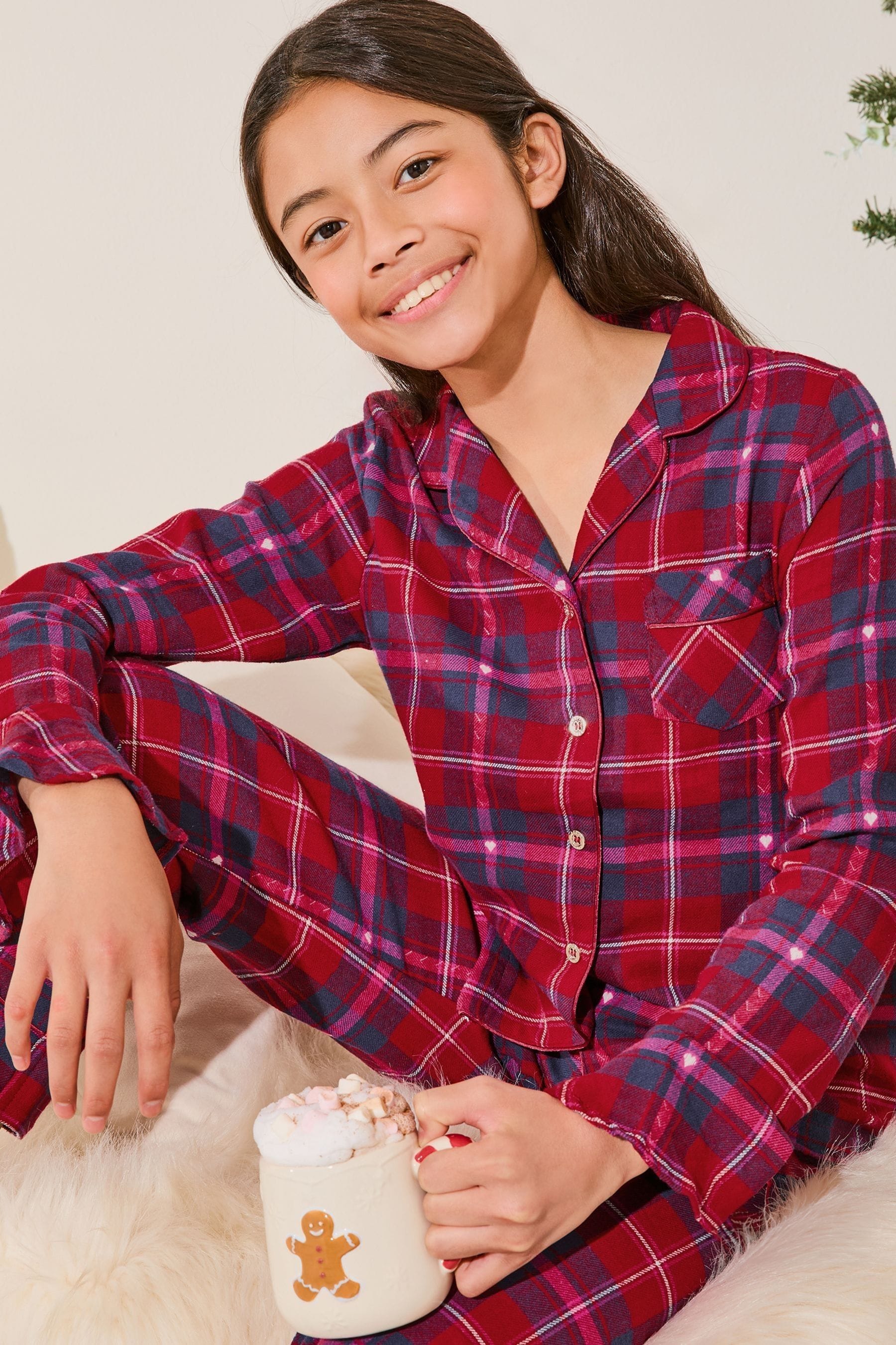 Red Christmas Check Pyjamas (5-16yrs)