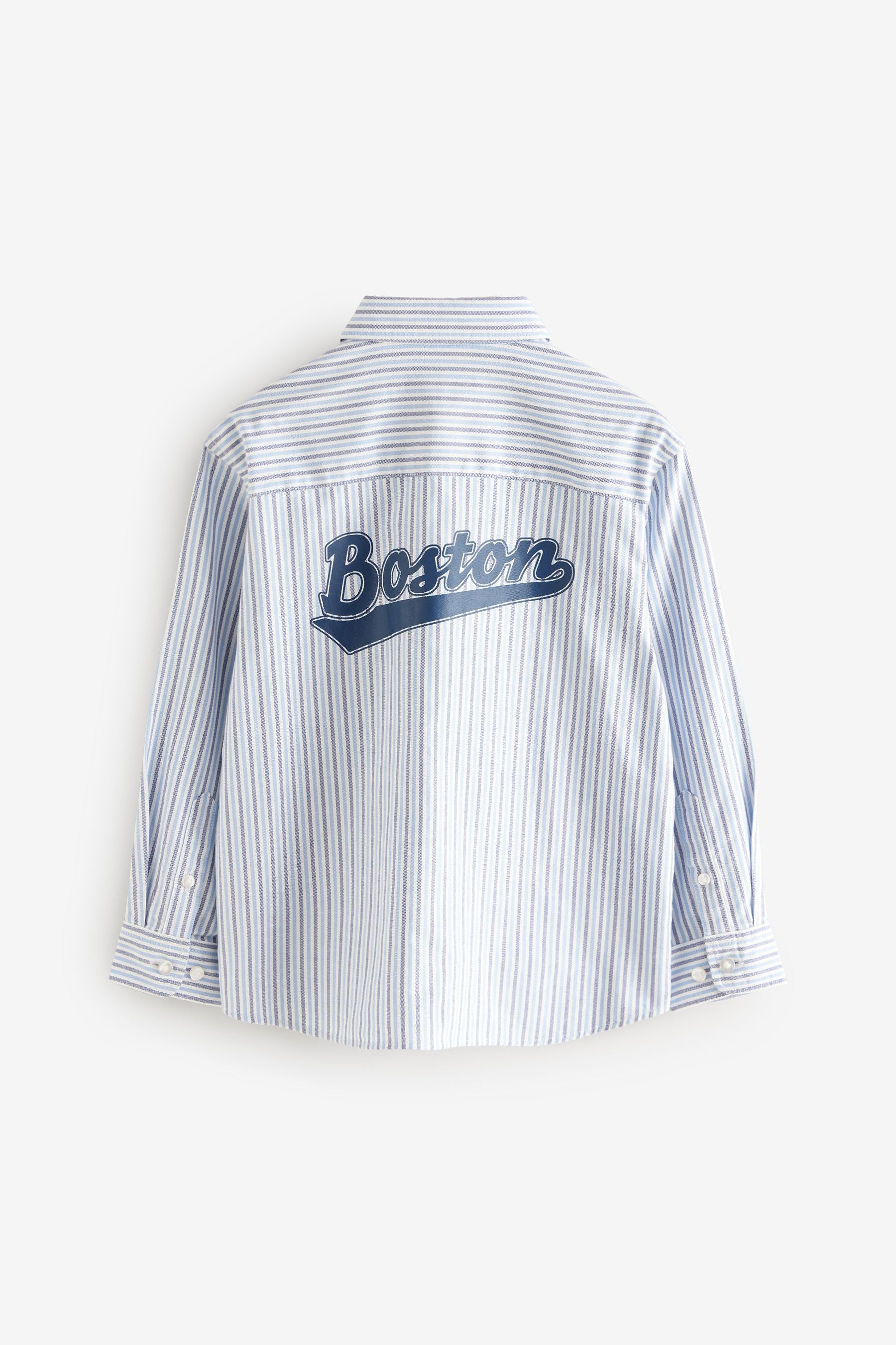 Blue Boston 100% Cotton Long Sleeve Stripe Shirt (3-16yrs)