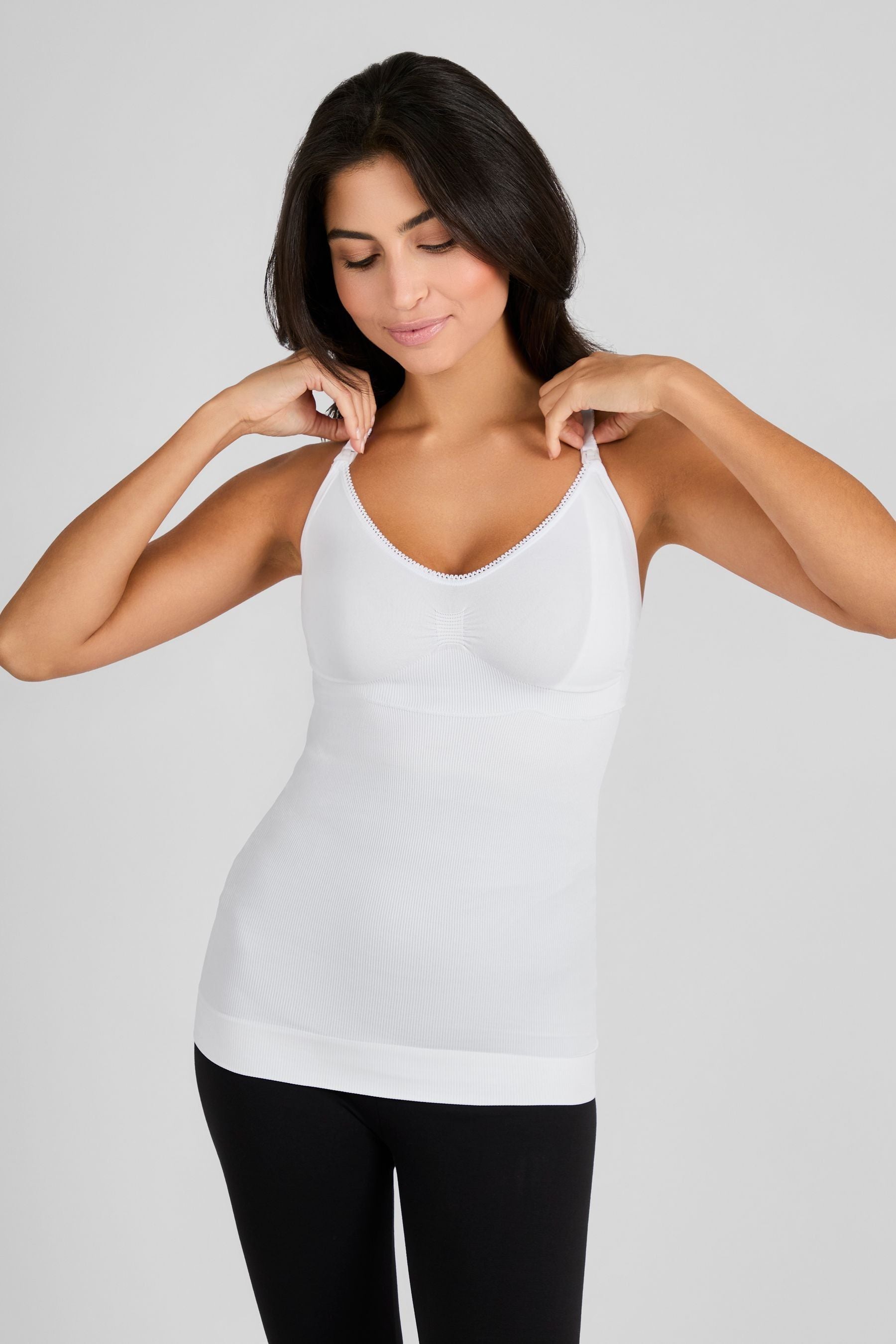 JoJo Maman Bébé White Seamless Postnatal Support Nursing Vest