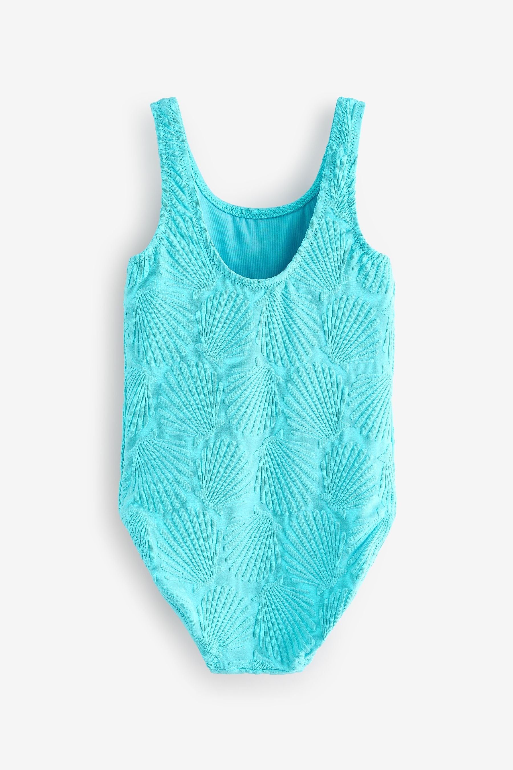 Blue Shell Textured Swimsuit (3-16yrs)