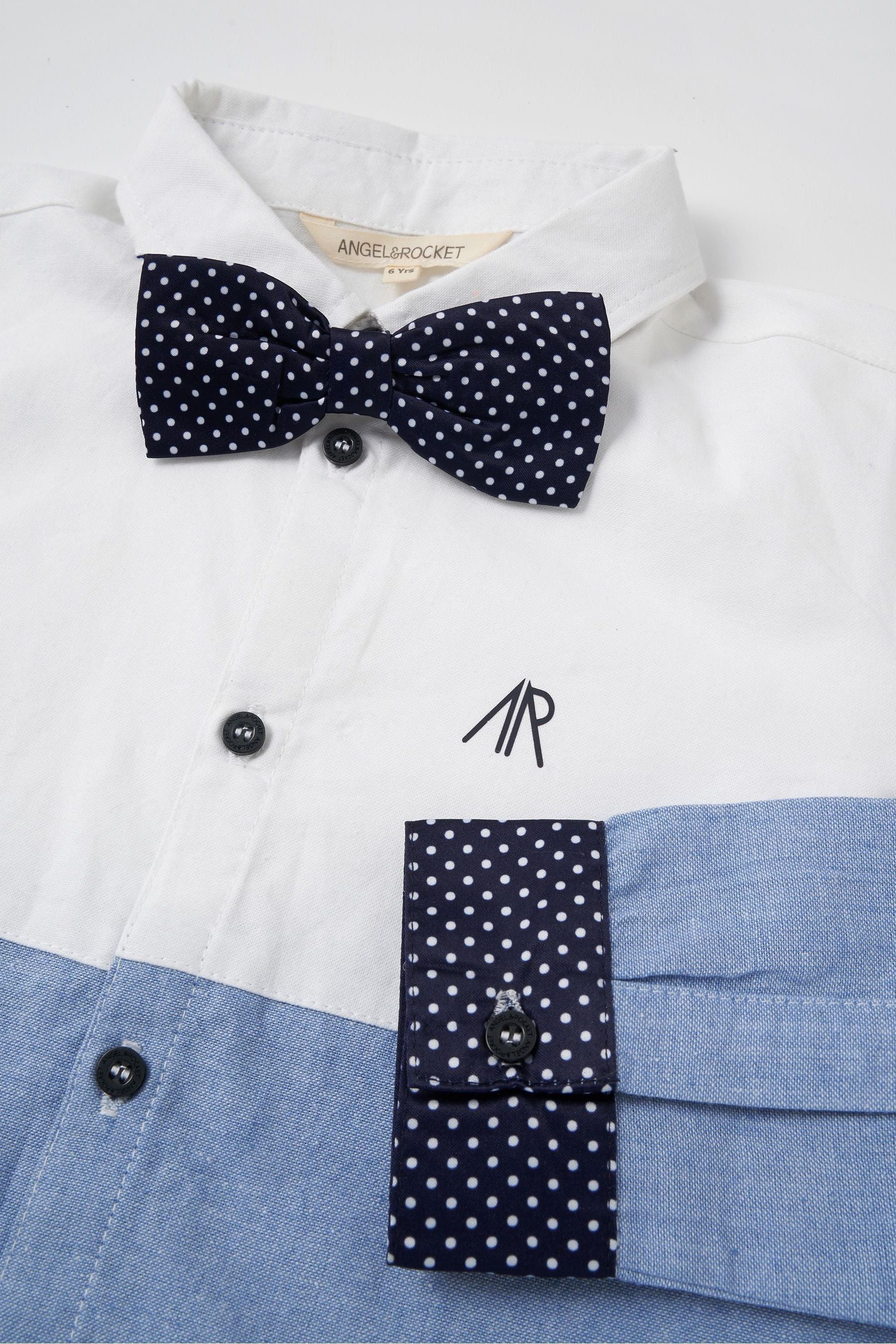 Angel & Rocket White Bow Tie Carlton Shirt