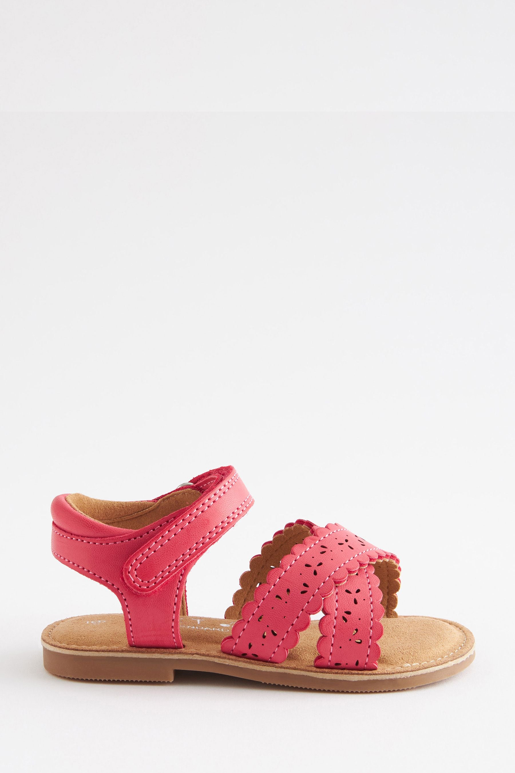 Pink Standard Fit (F) Cross Strap Sandals