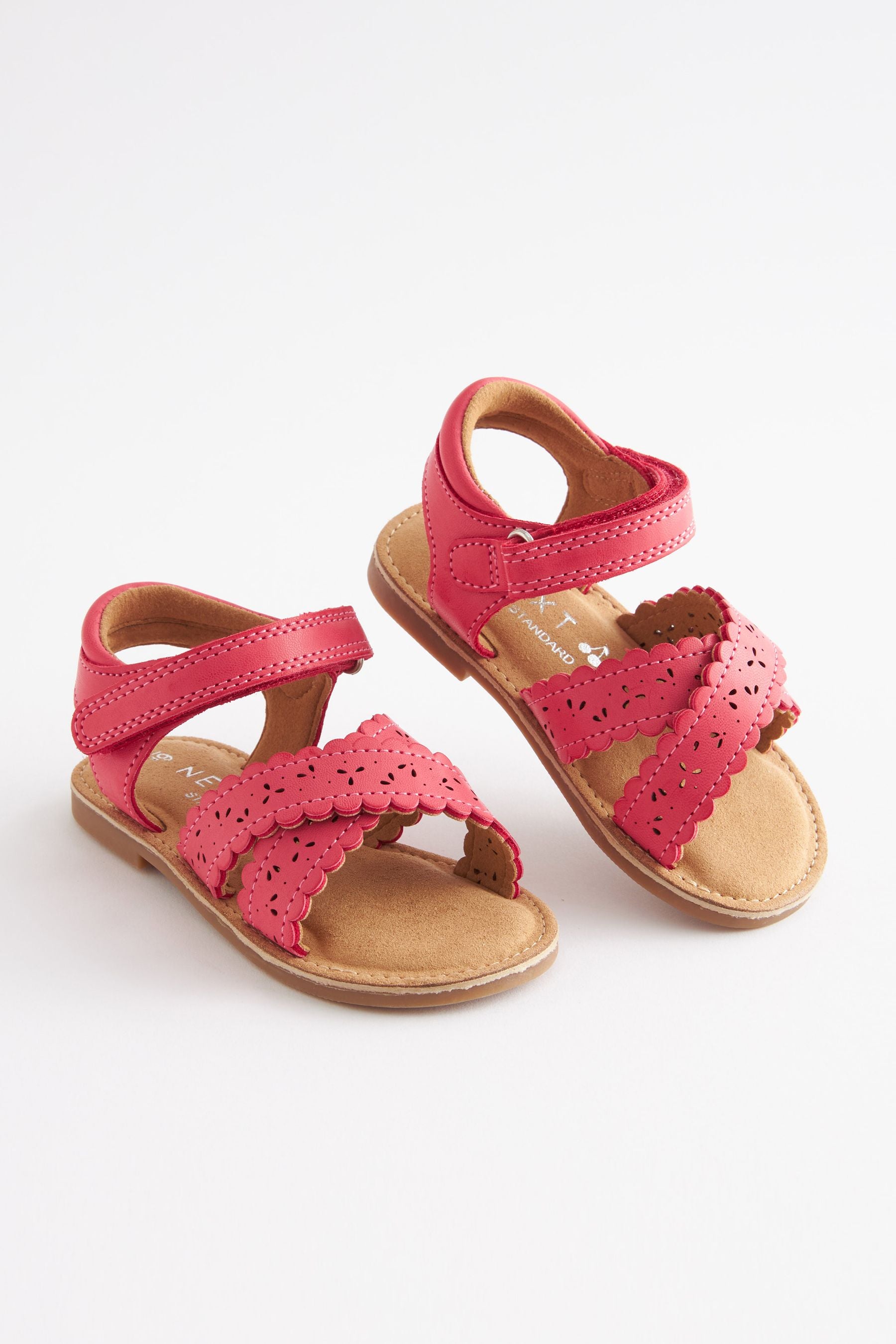 Pink Standard Fit (F) Cross Strap Sandals