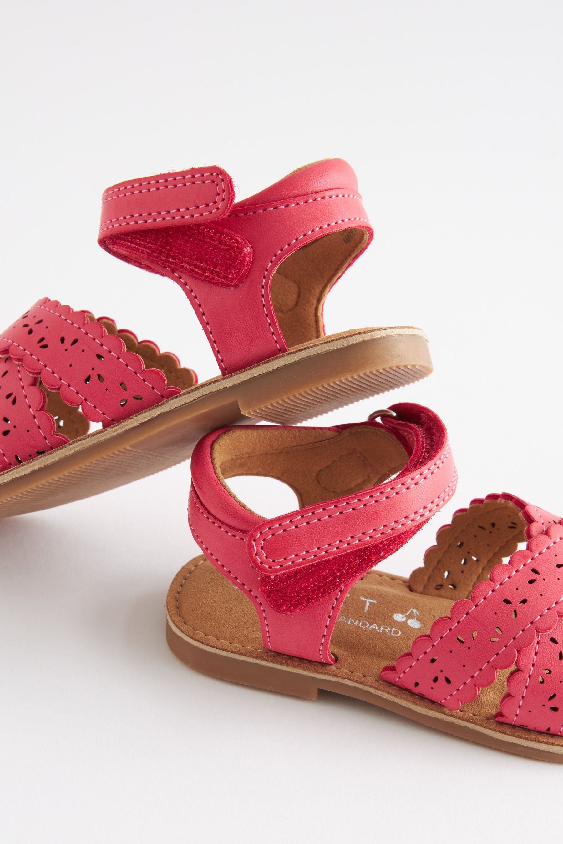 Pink Standard Fit (F) Cross Strap Sandals