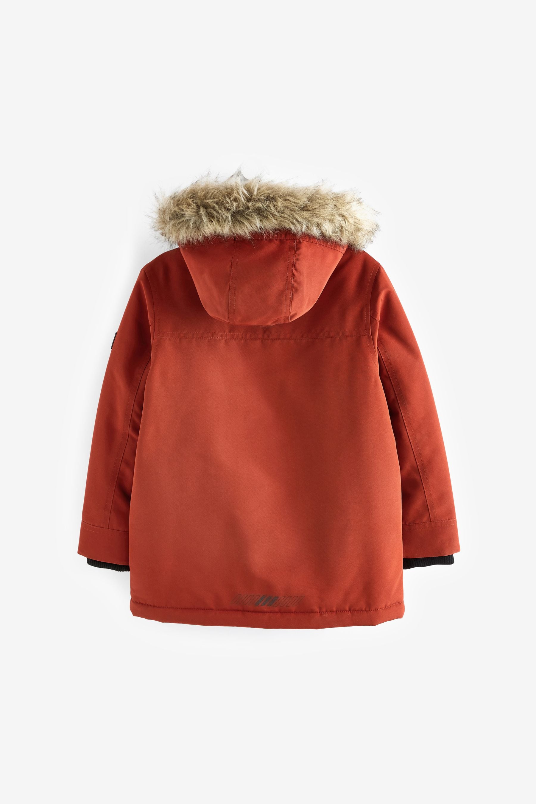 Red Shower Resistant Faux Fur Parka Coat (3-16yrs)