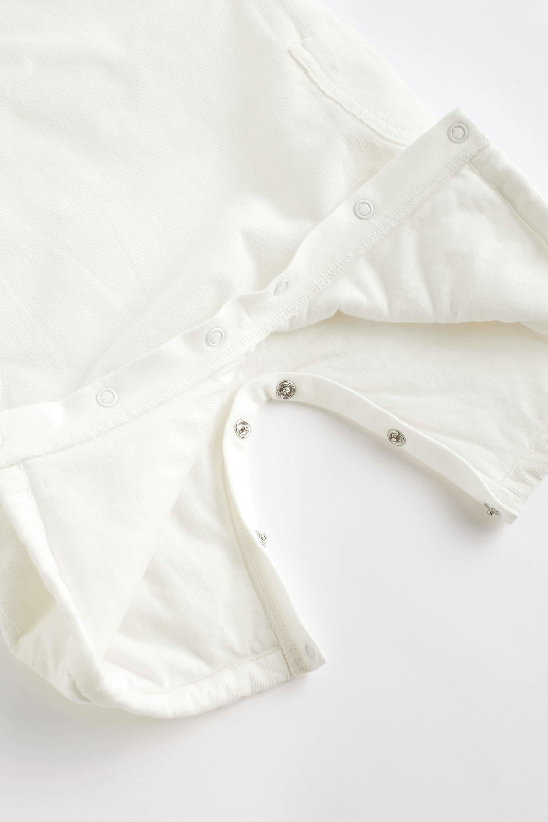 White Corduroy Baby Dungarees And Bodysuit Set (0mths-2yrs)