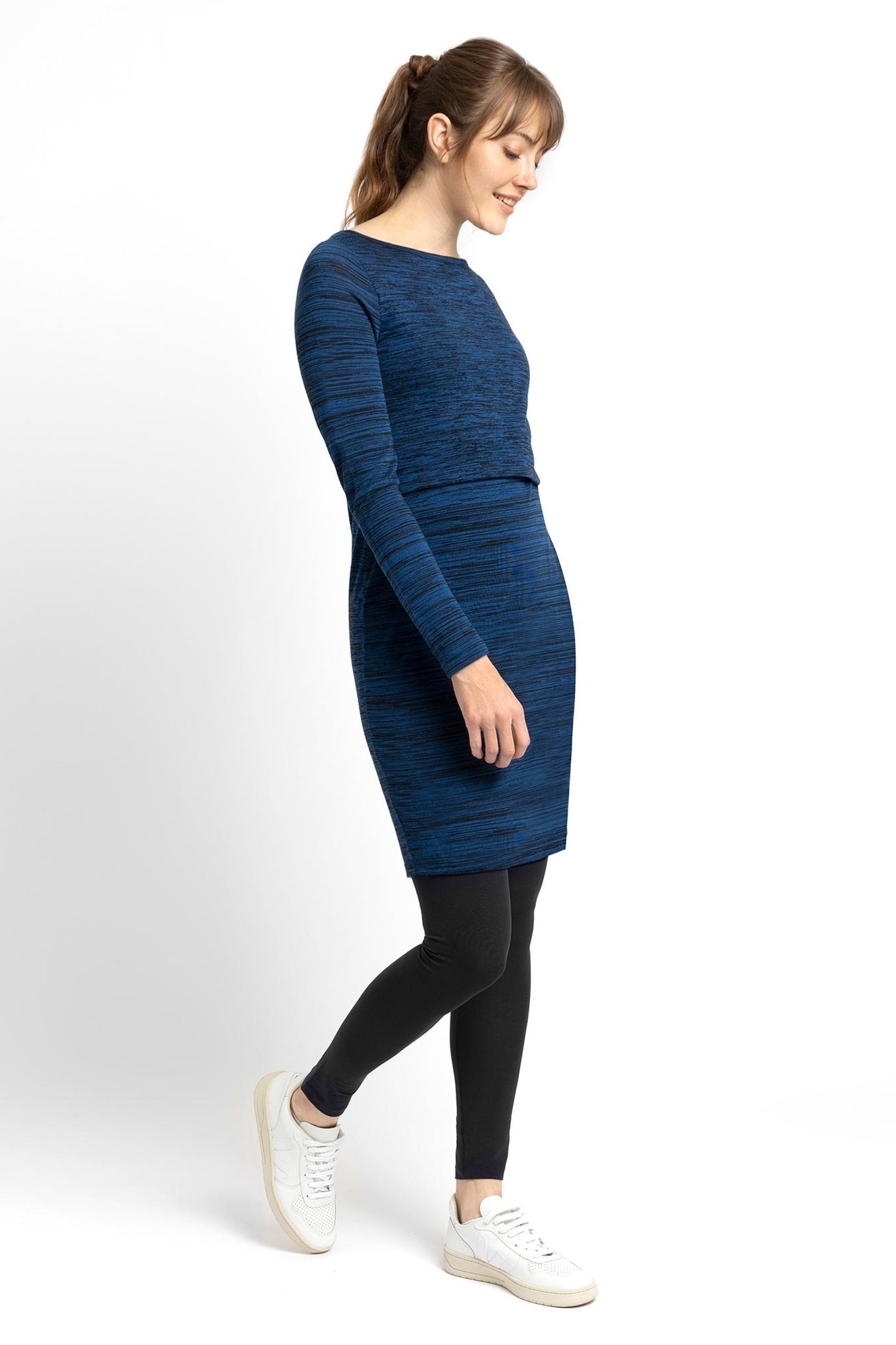 Navy JoJo Maman Bébé Marl Nursing Dress