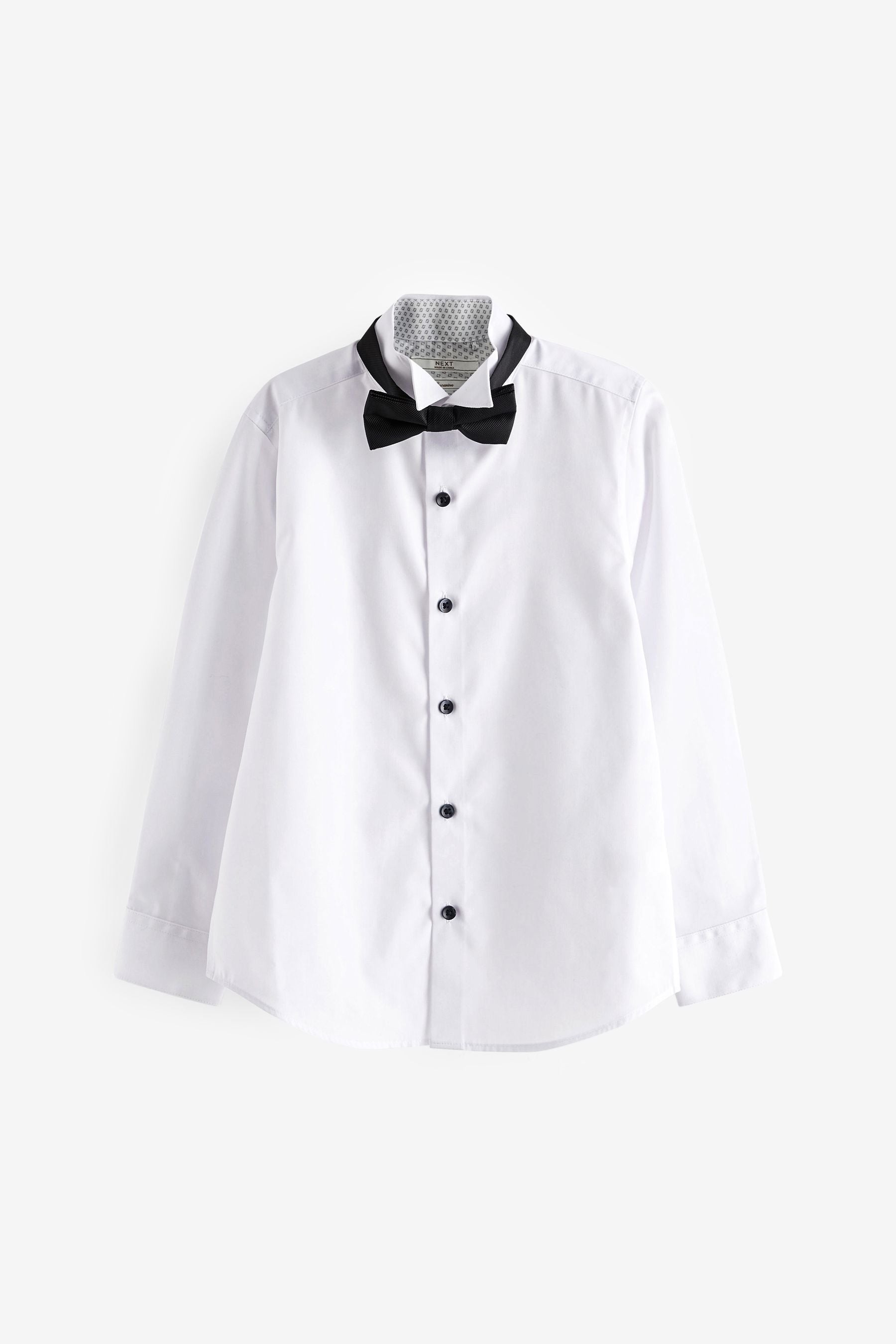 White Long Sleeve Smart Shirt with Bowtie (3-16yrs)