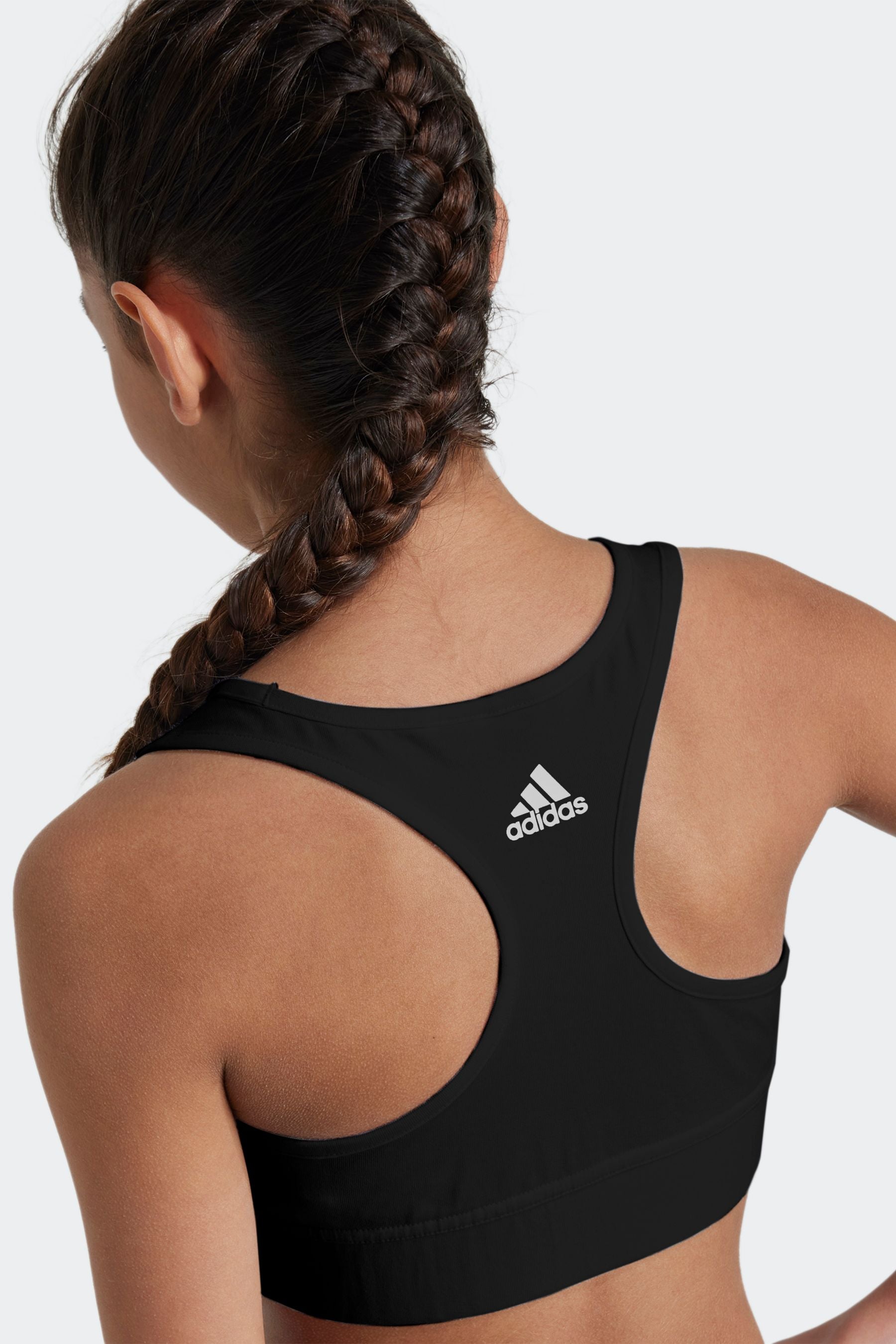 adidas Black Essentials Linear Logo Cotton Bra Top