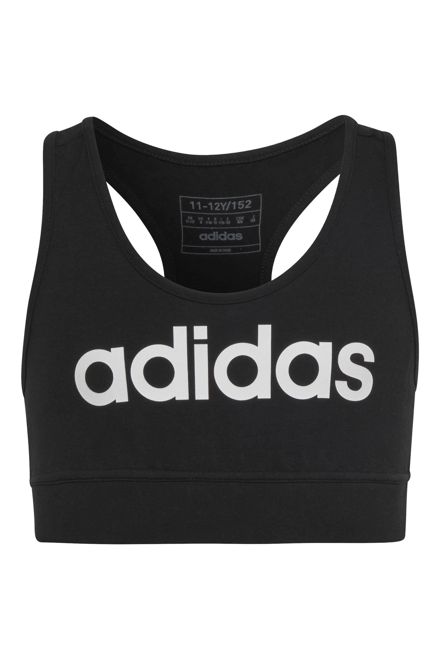 adidas Black Essentials Linear Logo Cotton Bra Top