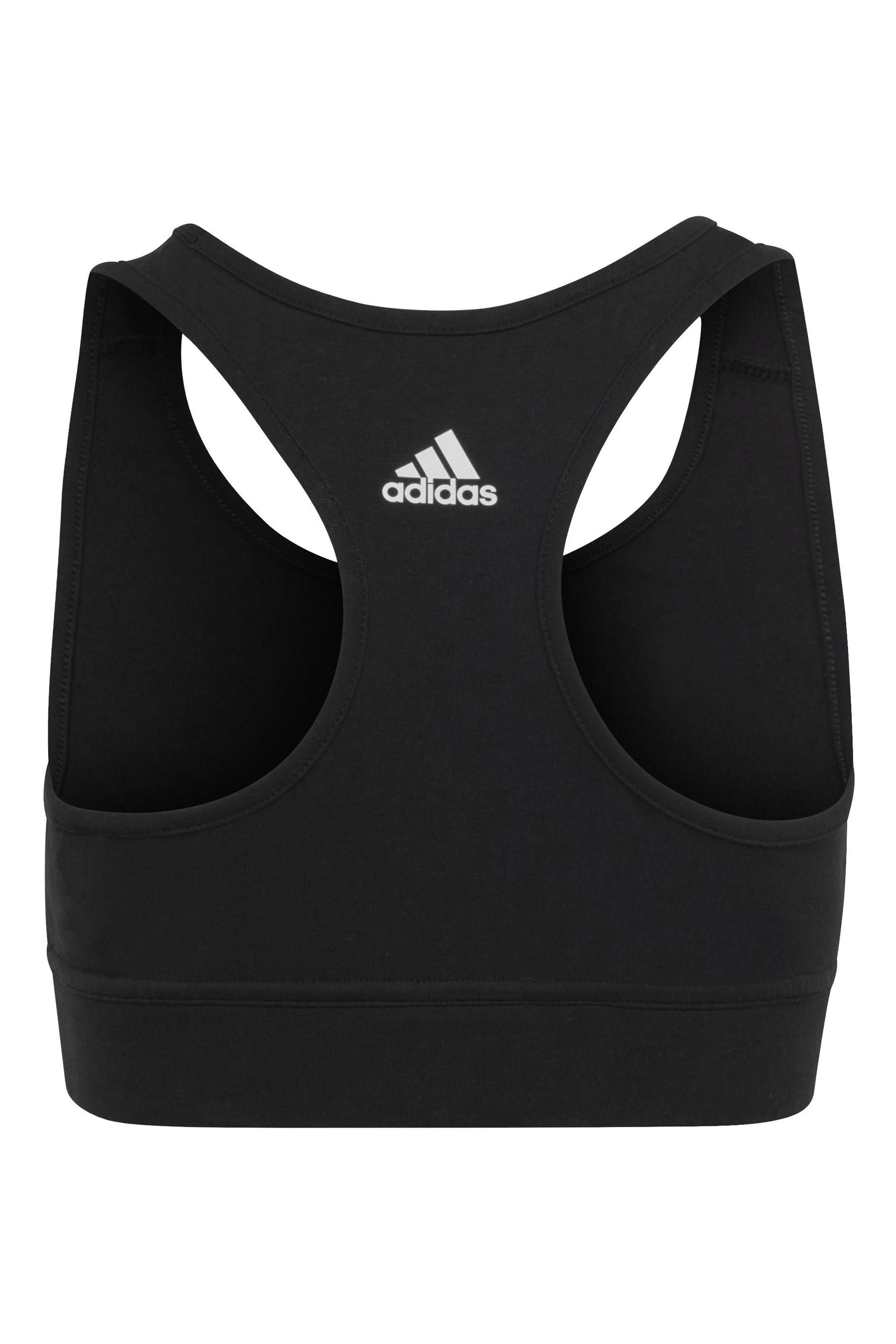 adidas Black Essentials Linear Logo Cotton Bra Top