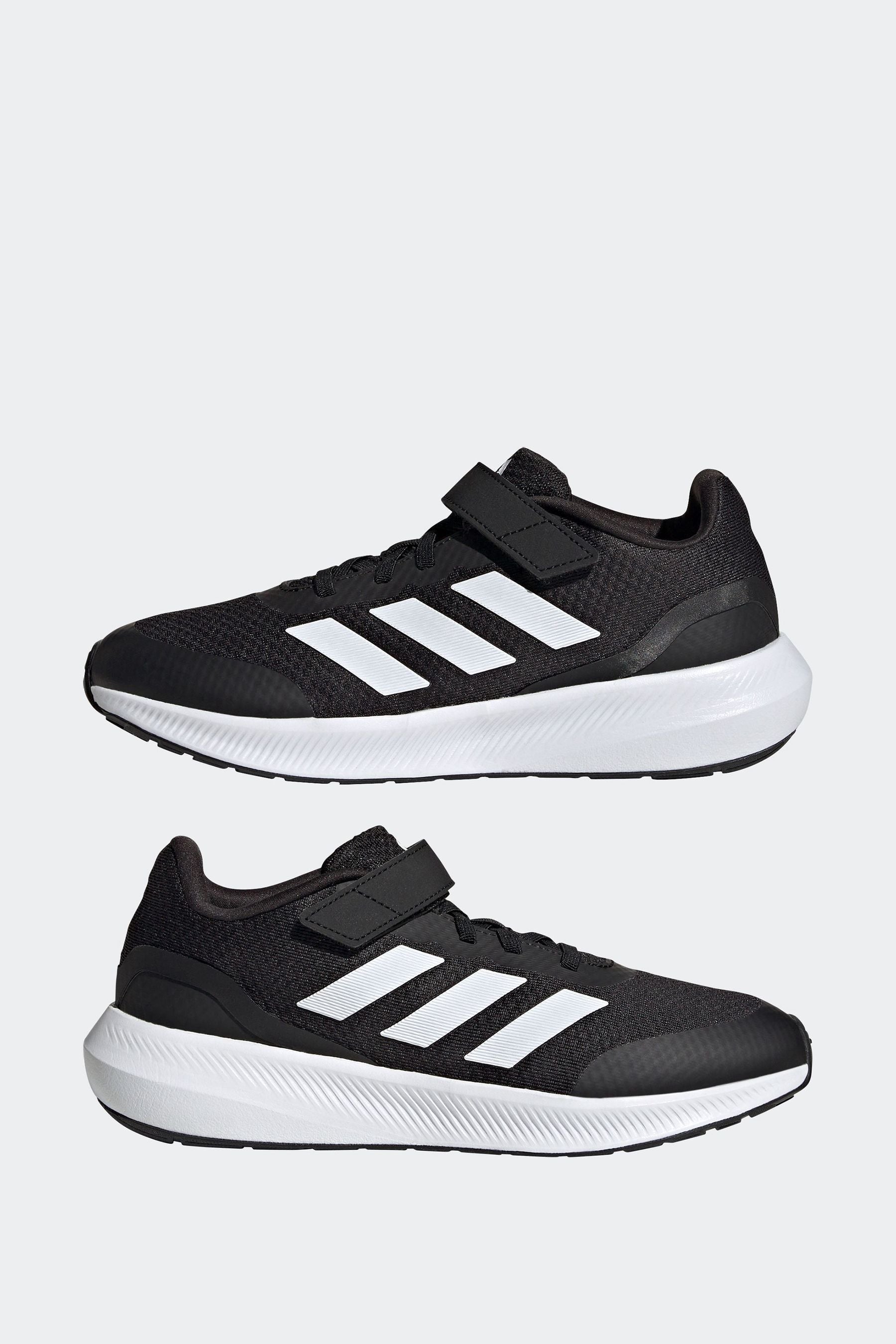 Black/White adidas Sportswear Runfalcon 3.0 Elastic Lace Top Strap Trainers