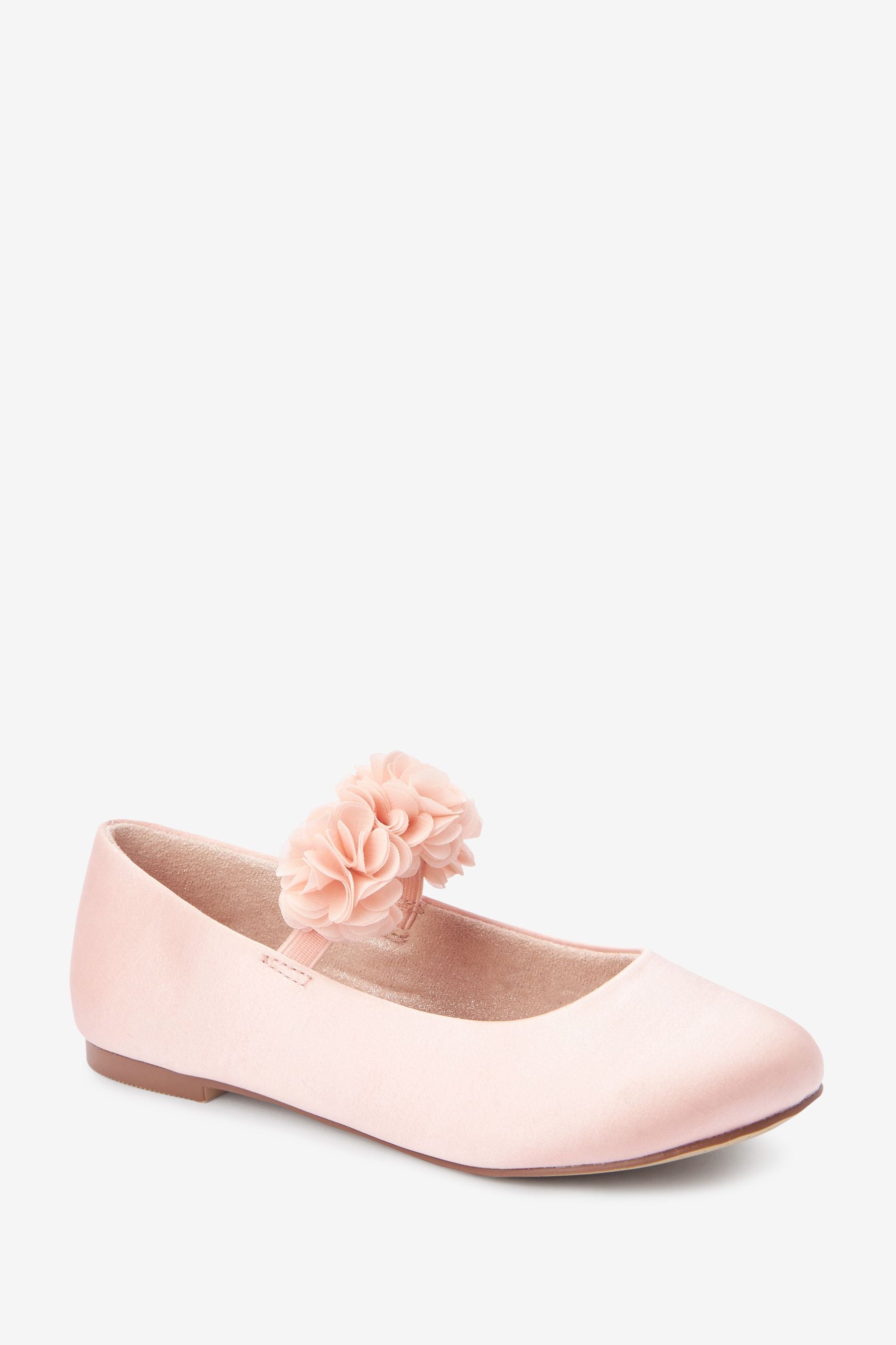 Pink Wide Fit (G) Stain Resistant Corsage Flower Occasion Shoes