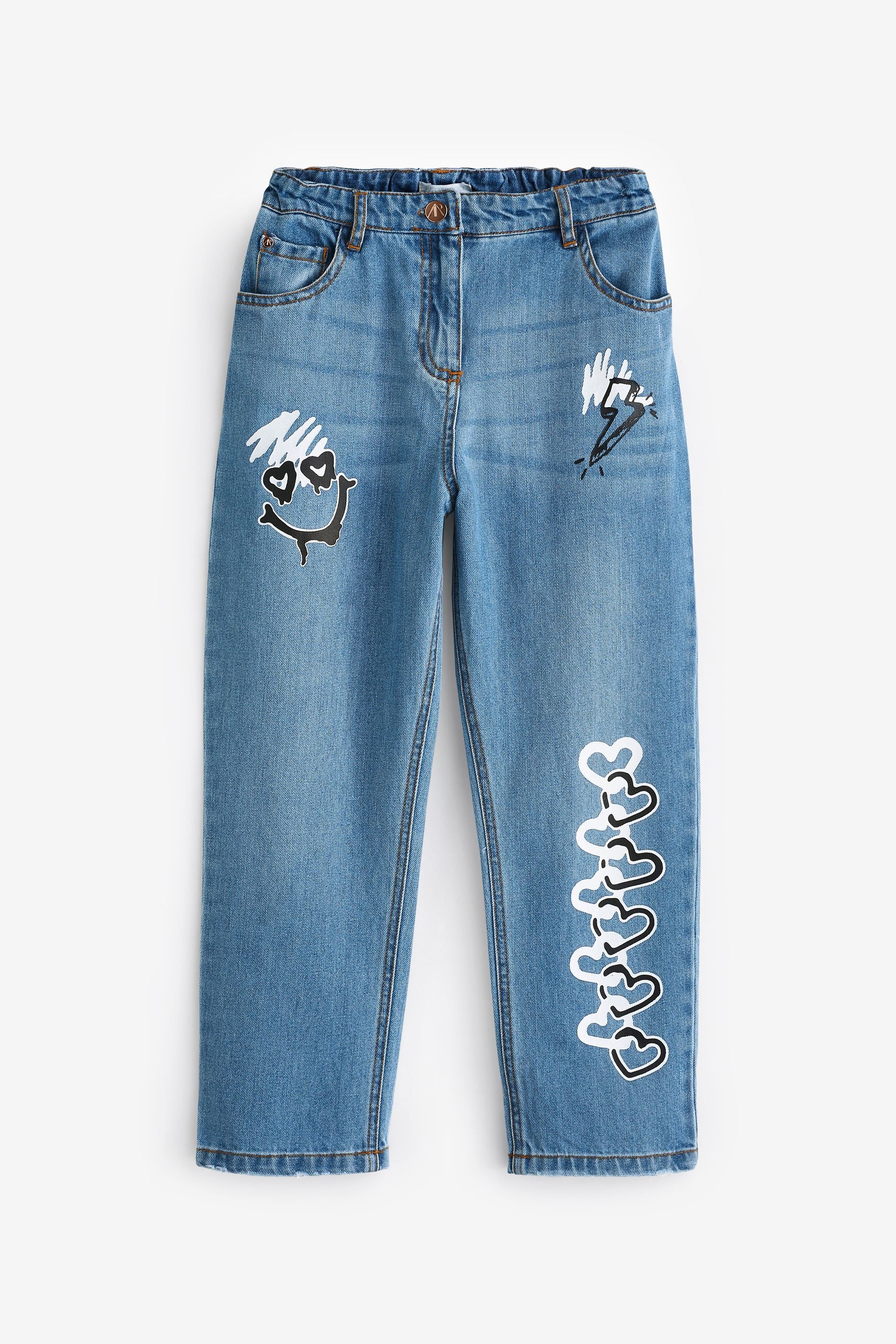 Angel & Rocket Blue Mollie Graffiti Denim 100% Cotton Jeans