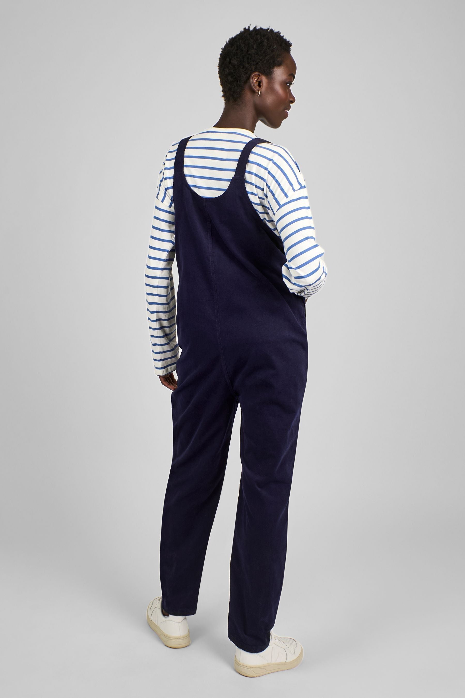 JoJo Maman Bébé Navy Cord Maternity Dungarees