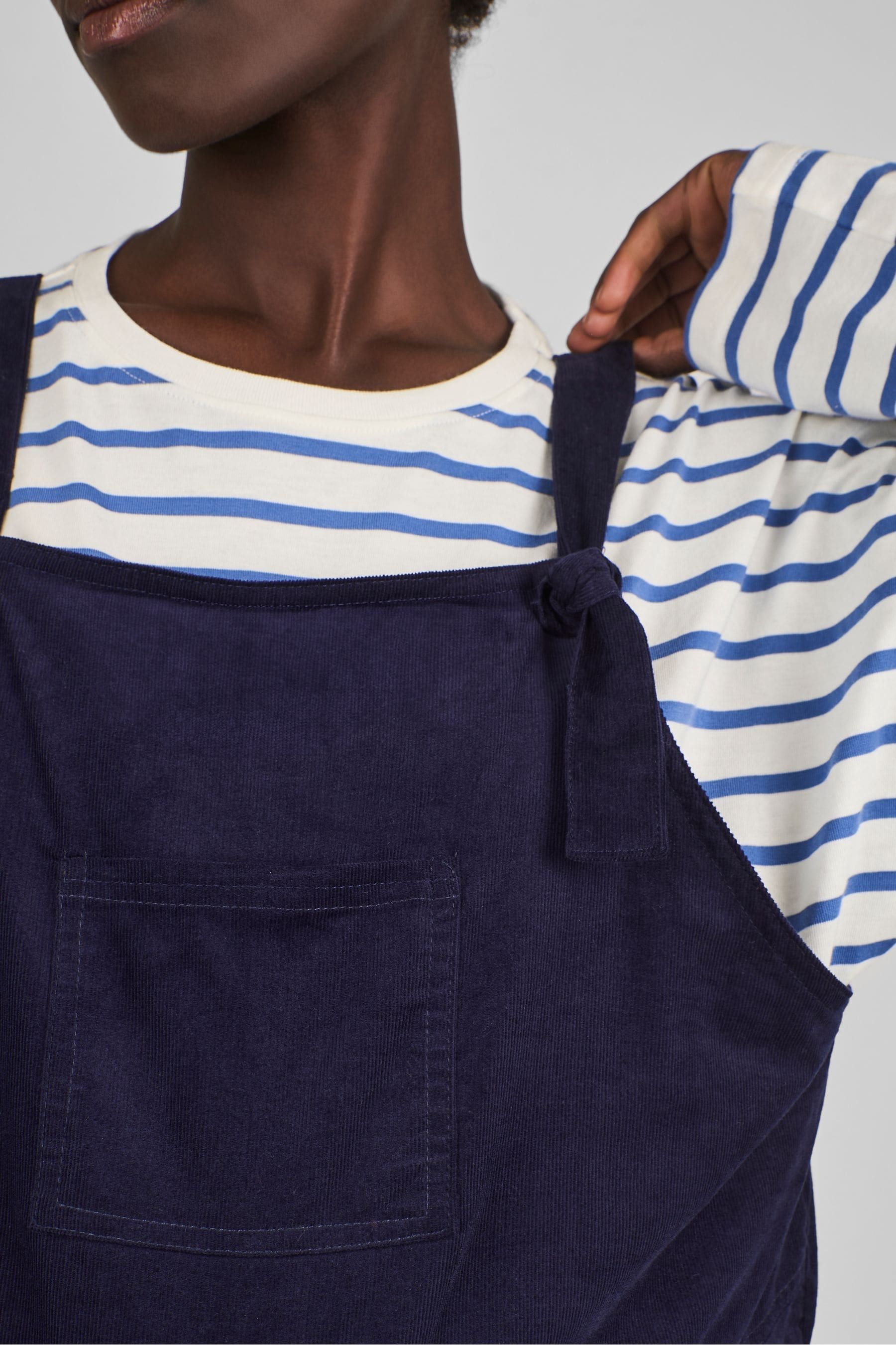 JoJo Maman Bébé Navy Cord Maternity Dungarees