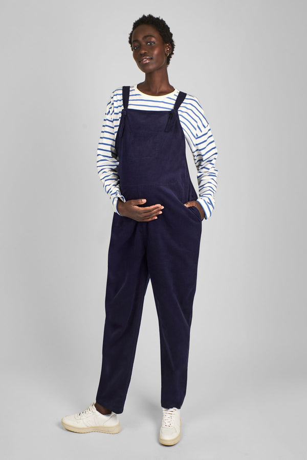 JoJo Maman B?©b?© Navy Cord Maternity Dungarees