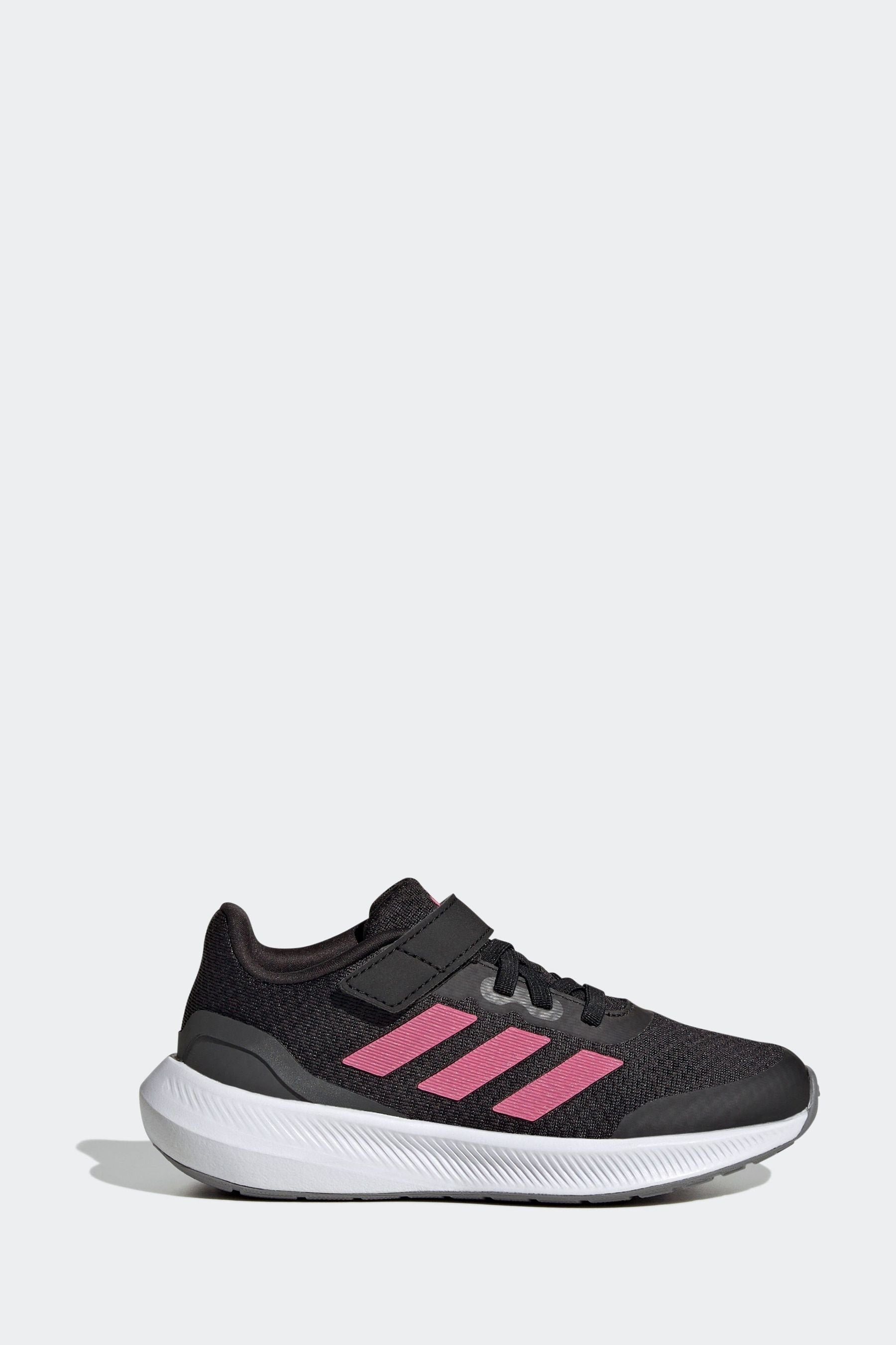 Black/Pink adidas Sportswear Runfalcon 3.0 Elastic Lace Top Strap Trainers