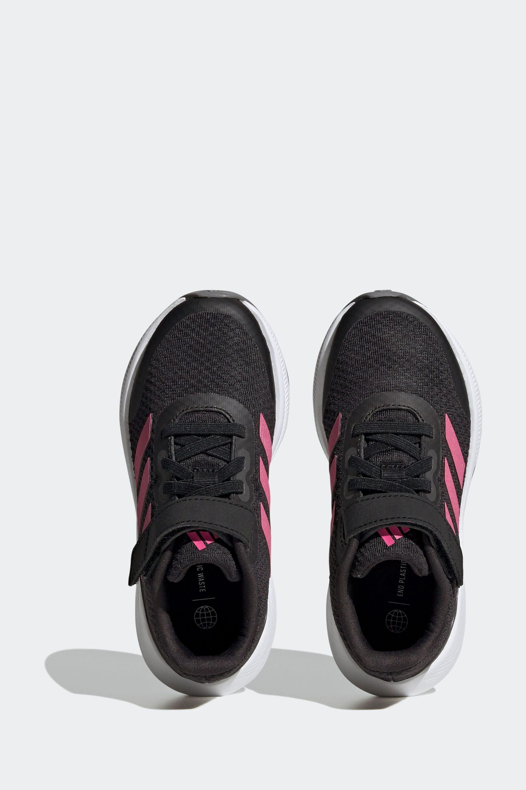 Black/Pink adidas Sportswear Runfalcon 3.0 Elastic Lace Top Strap Trainers