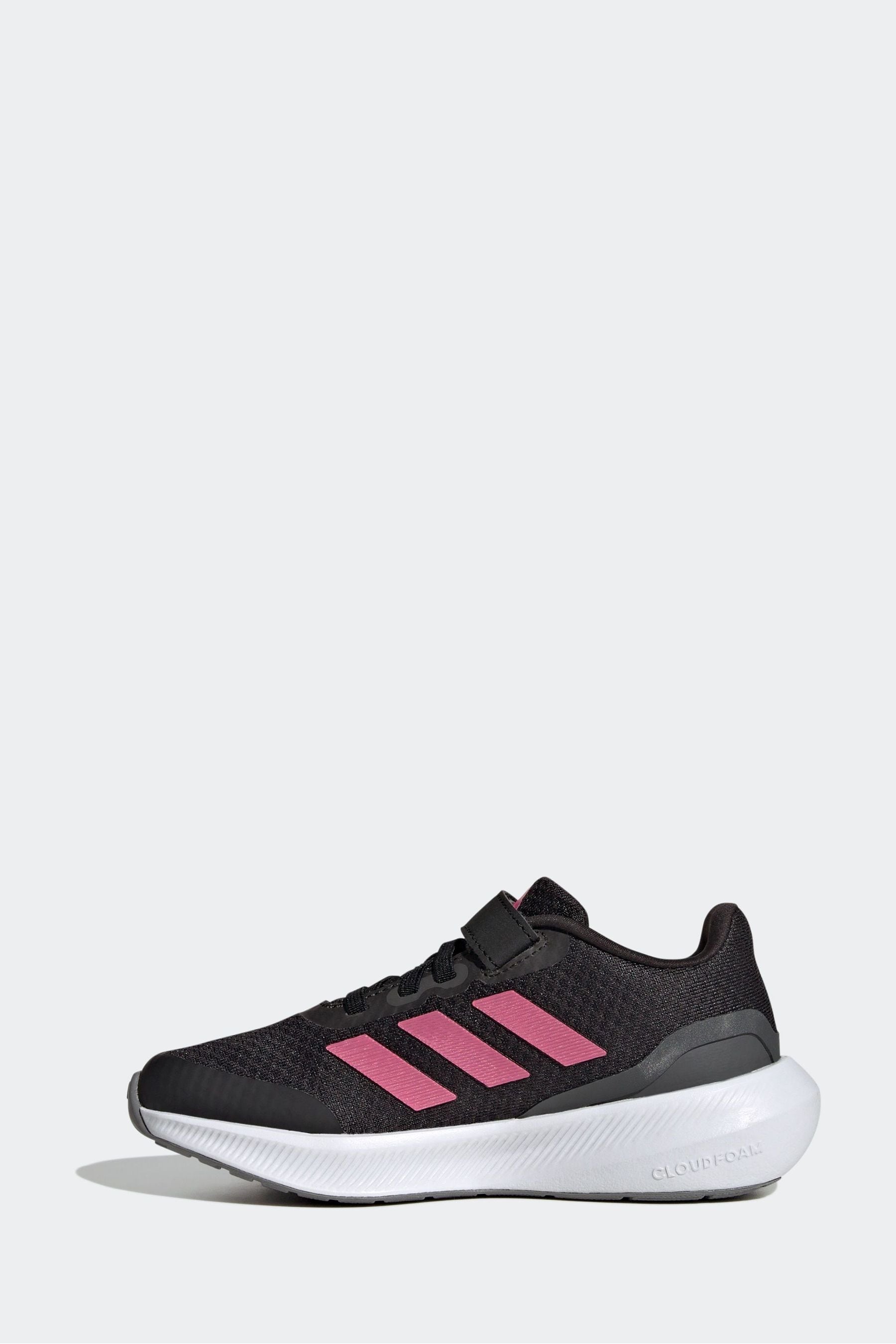 Black/Pink adidas Sportswear Runfalcon 3.0 Elastic Lace Top Strap Trainers