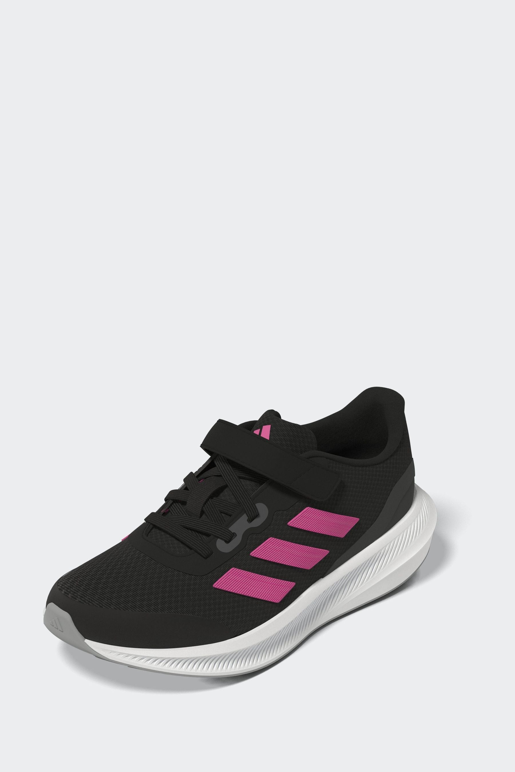 Black/Pink adidas Sportswear Runfalcon 3.0 Elastic Lace Top Strap Trainers