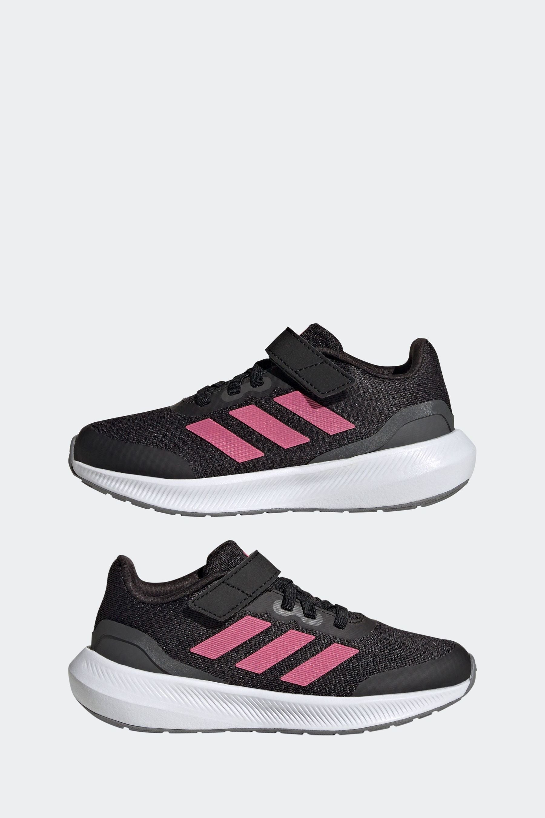 Black/Pink adidas Sportswear Runfalcon 3.0 Elastic Lace Top Strap Trainers