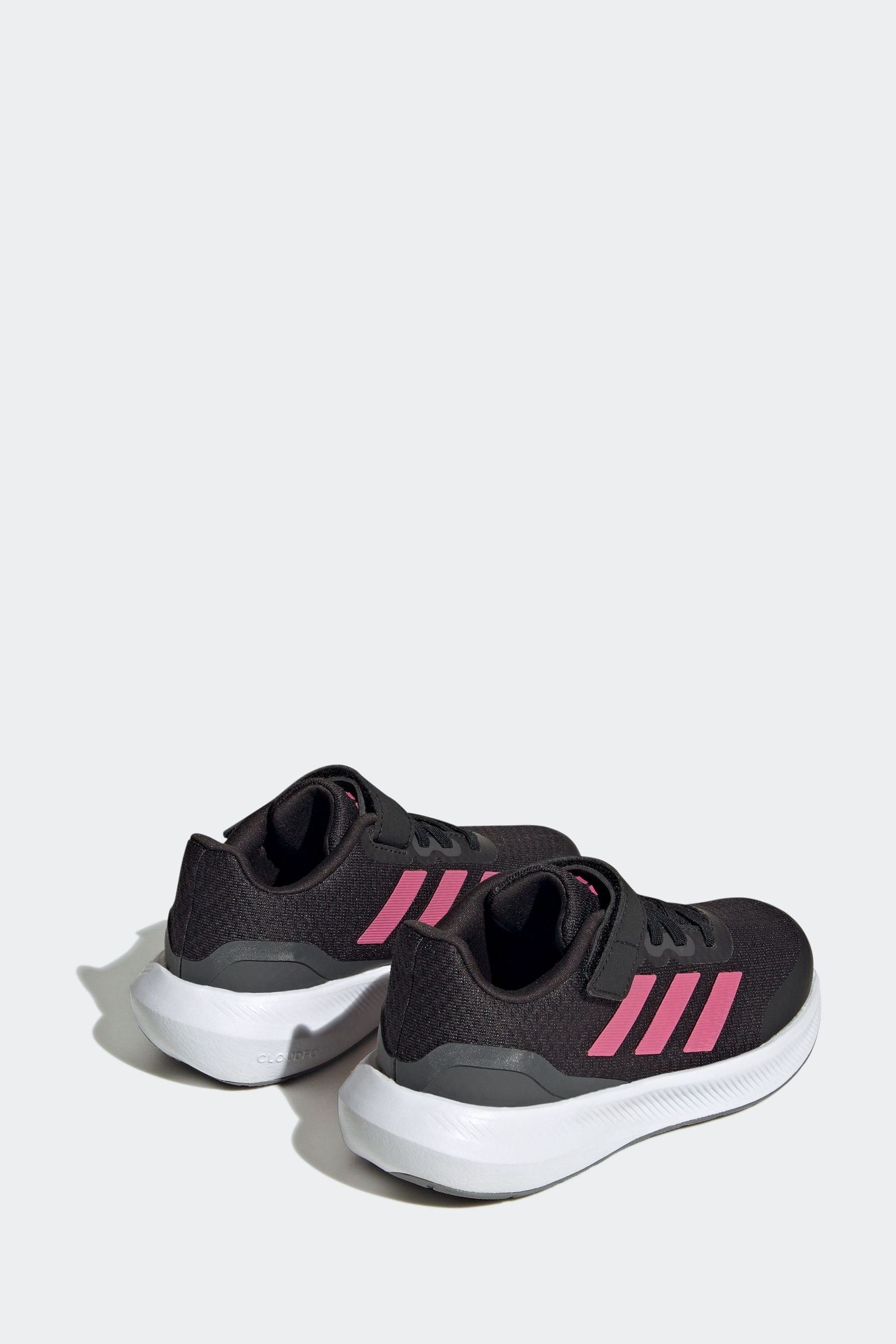 Black/Pink adidas Sportswear Runfalcon 3.0 Elastic Lace Top Strap Trainers