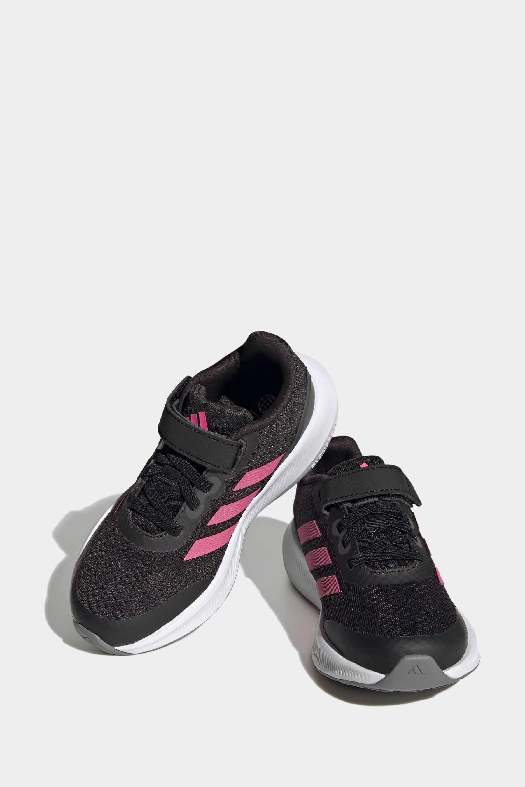 Black/Pink adidas Sportswear Runfalcon 3.0 Elastic Lace Top Strap Trainers