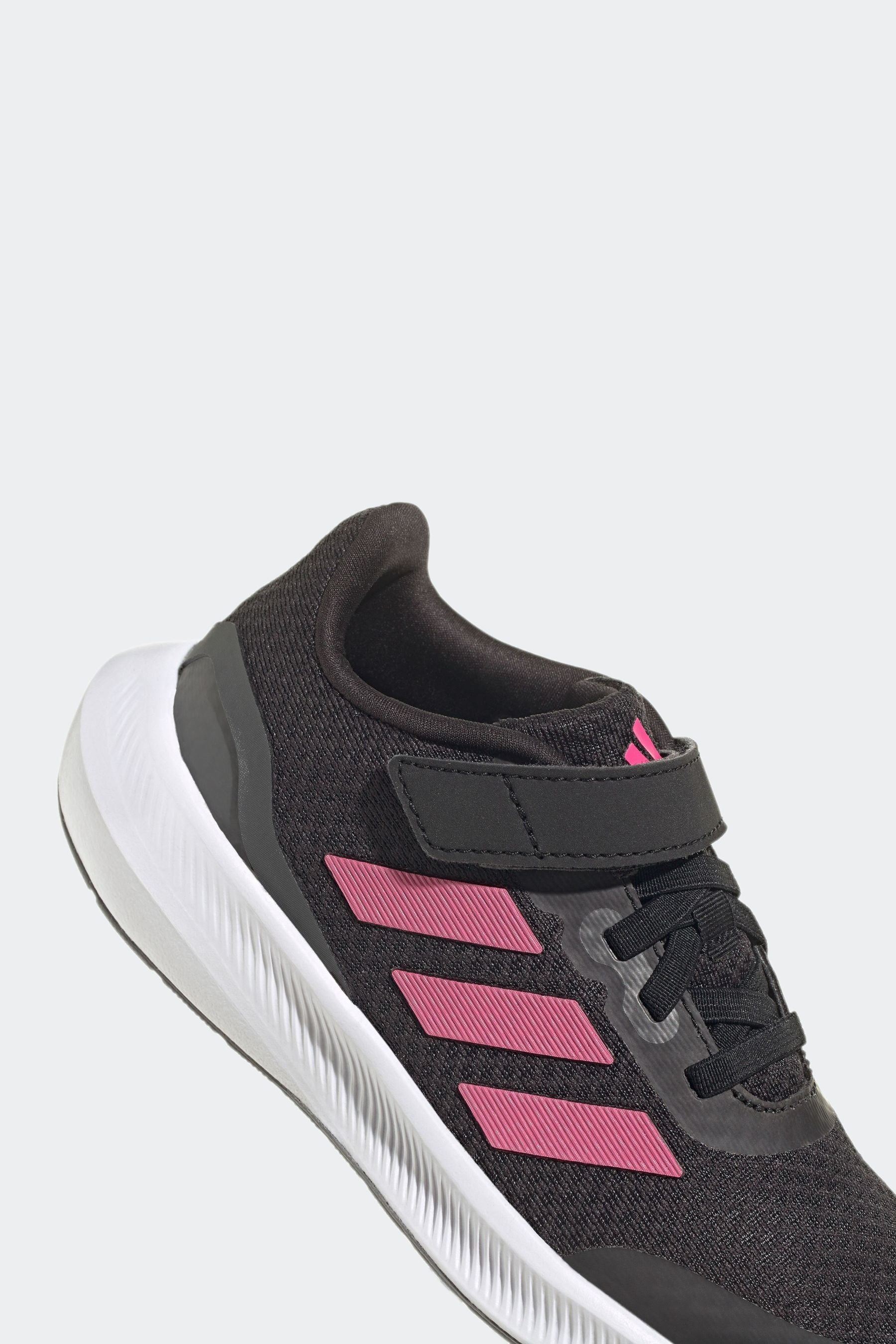 Black/Pink adidas Sportswear Runfalcon 3.0 Elastic Lace Top Strap Trainers