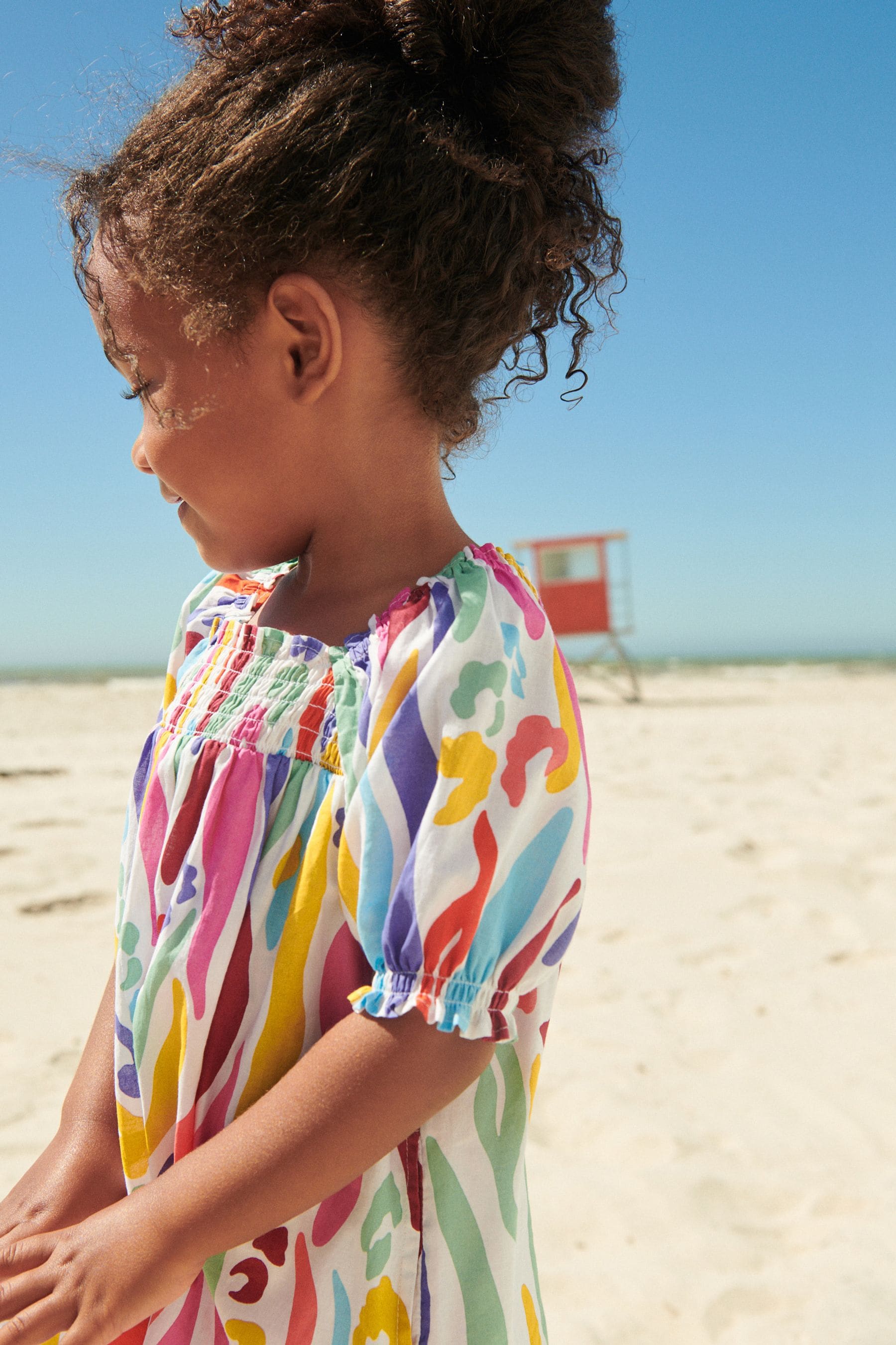 Rainbow Animal Puff Sleeve Dress (3mths-8yrs)