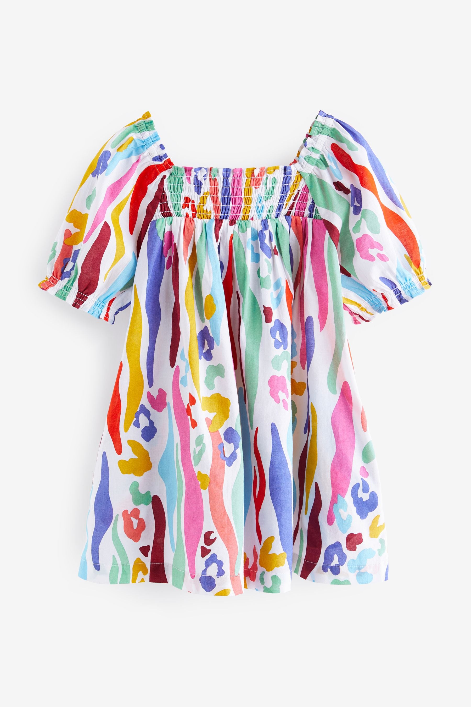 Rainbow Animal Puff Sleeve Dress (3mths-8yrs)