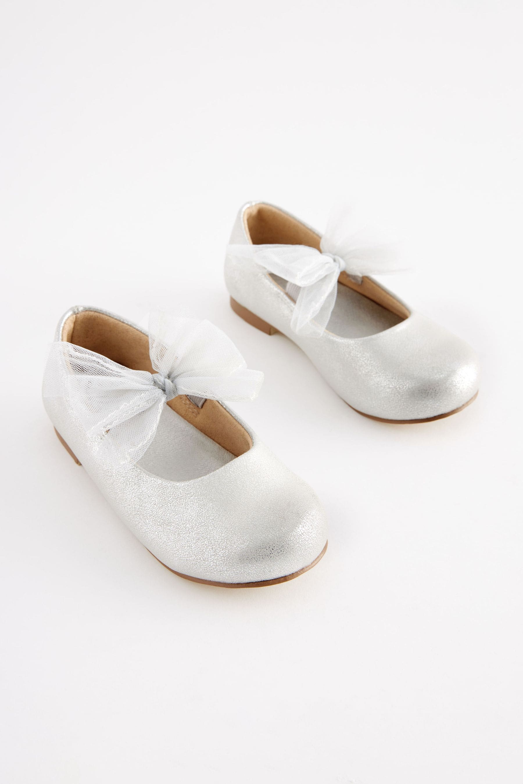 Silver Bow Mary Jane Occasion Shoes