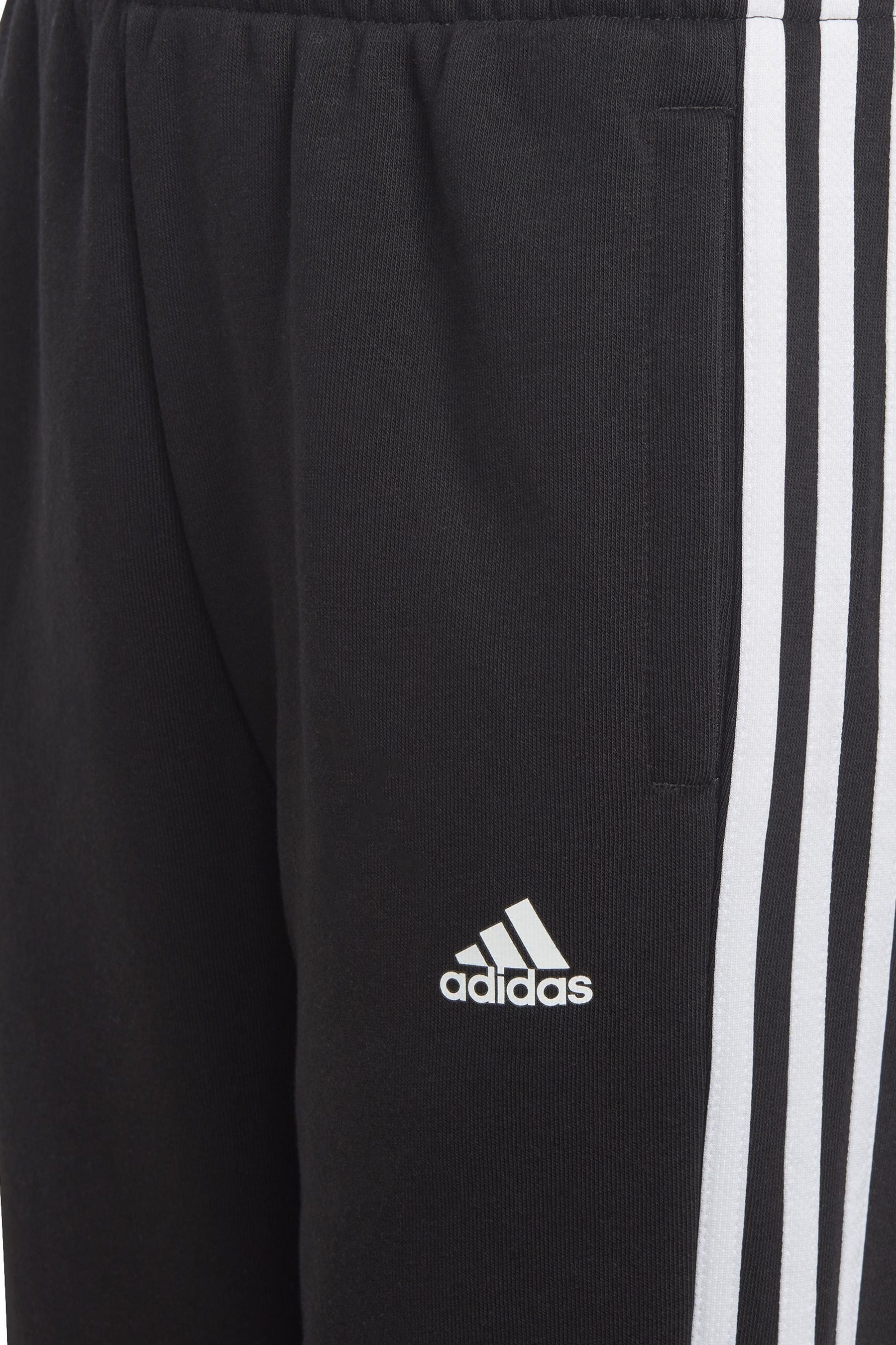 adidas Black Sportswear Essentials 3-Stripes Fleece Joggers