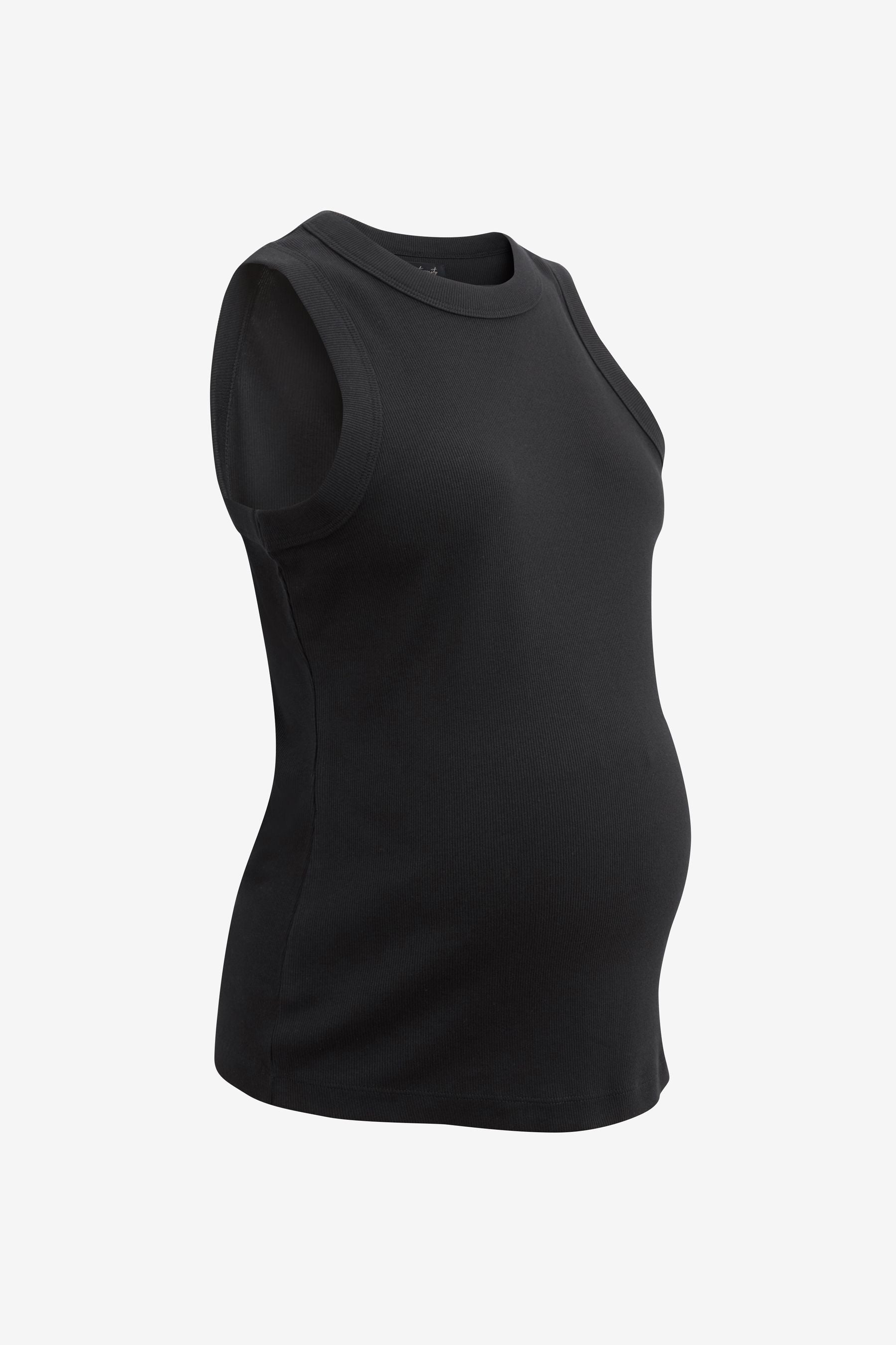 Black Maternity Rib Racer Vest