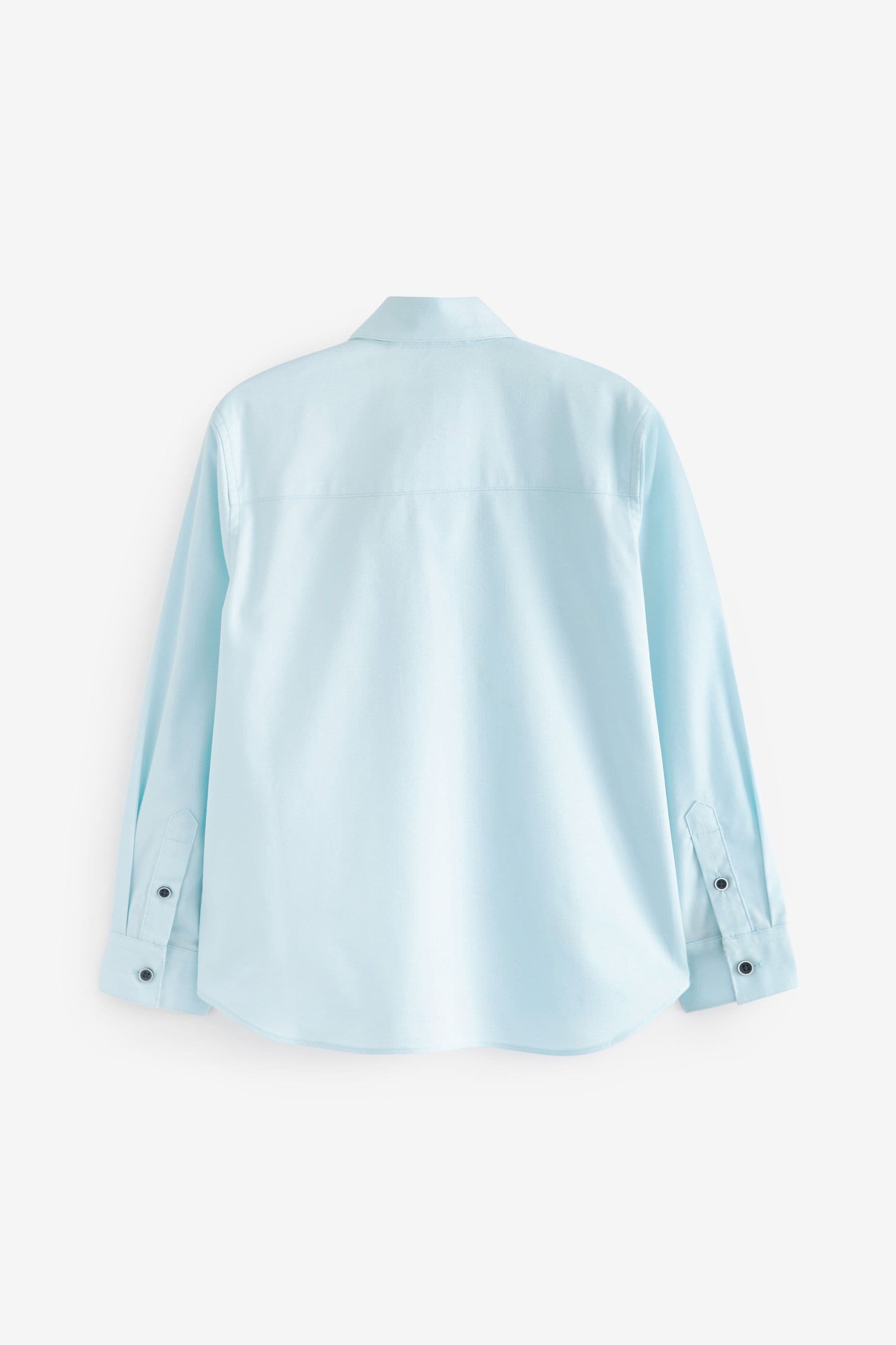 Blue Long Sleeve Smart Trimmed Shirt (3-16yrs)