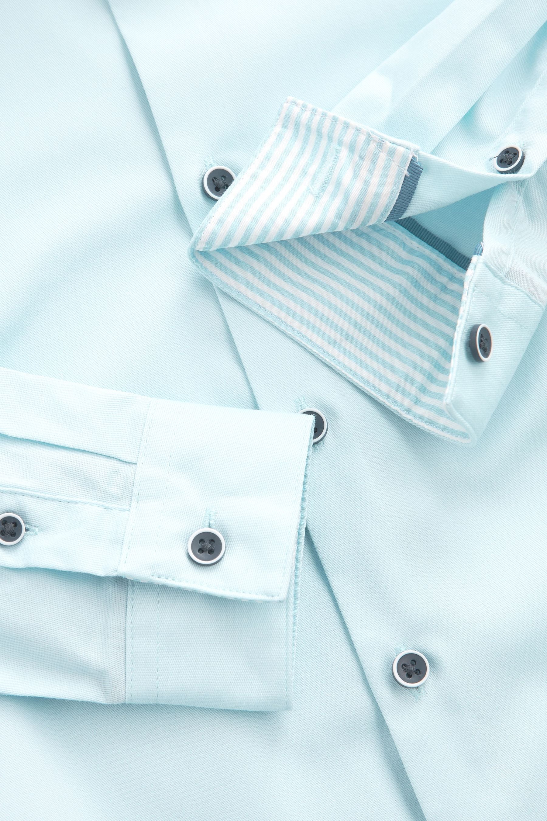 Blue Smart Trimmed Shirt (3-16yrs)