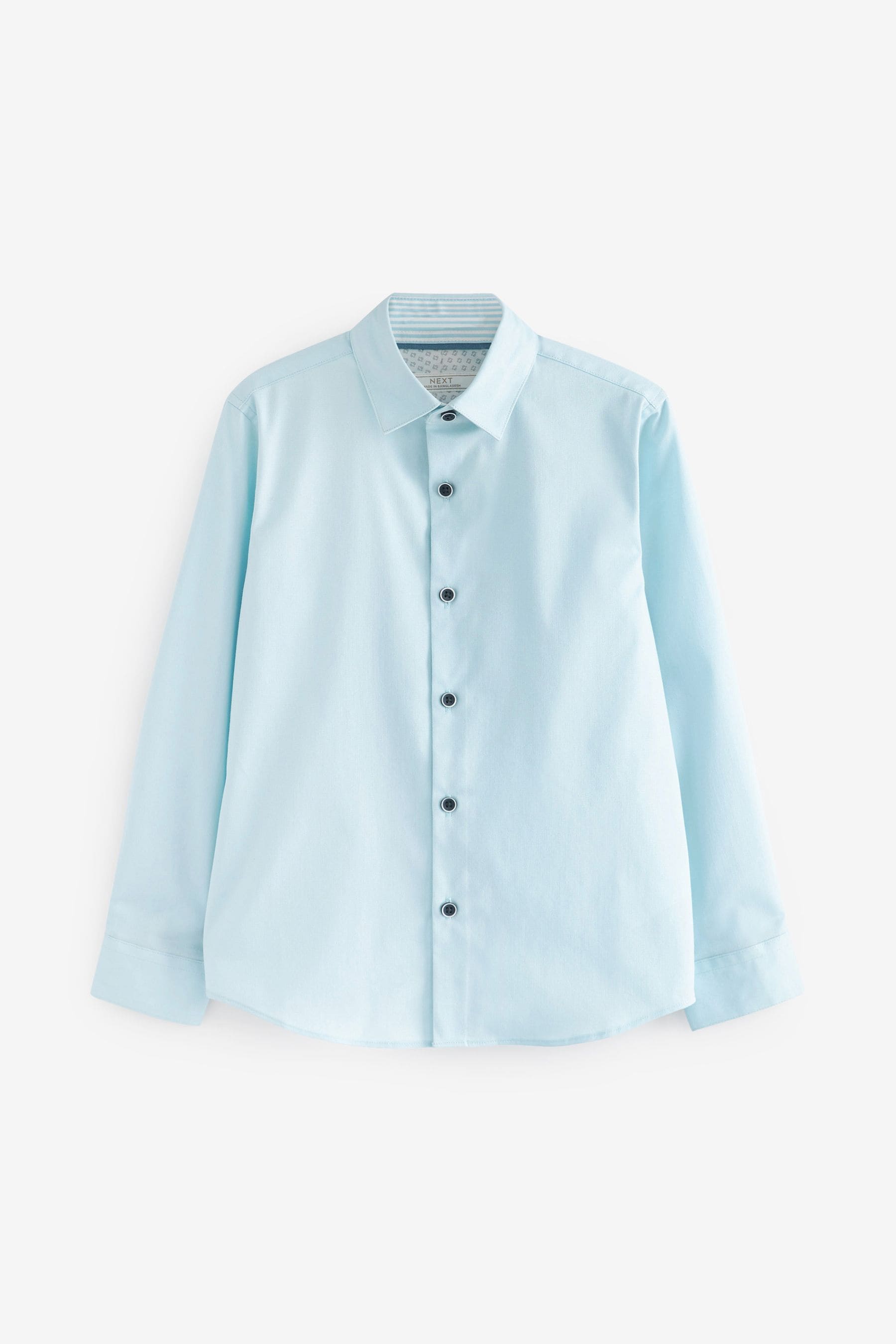 Blue Long Sleeve Smart Trimmed Shirt (3-16yrs)