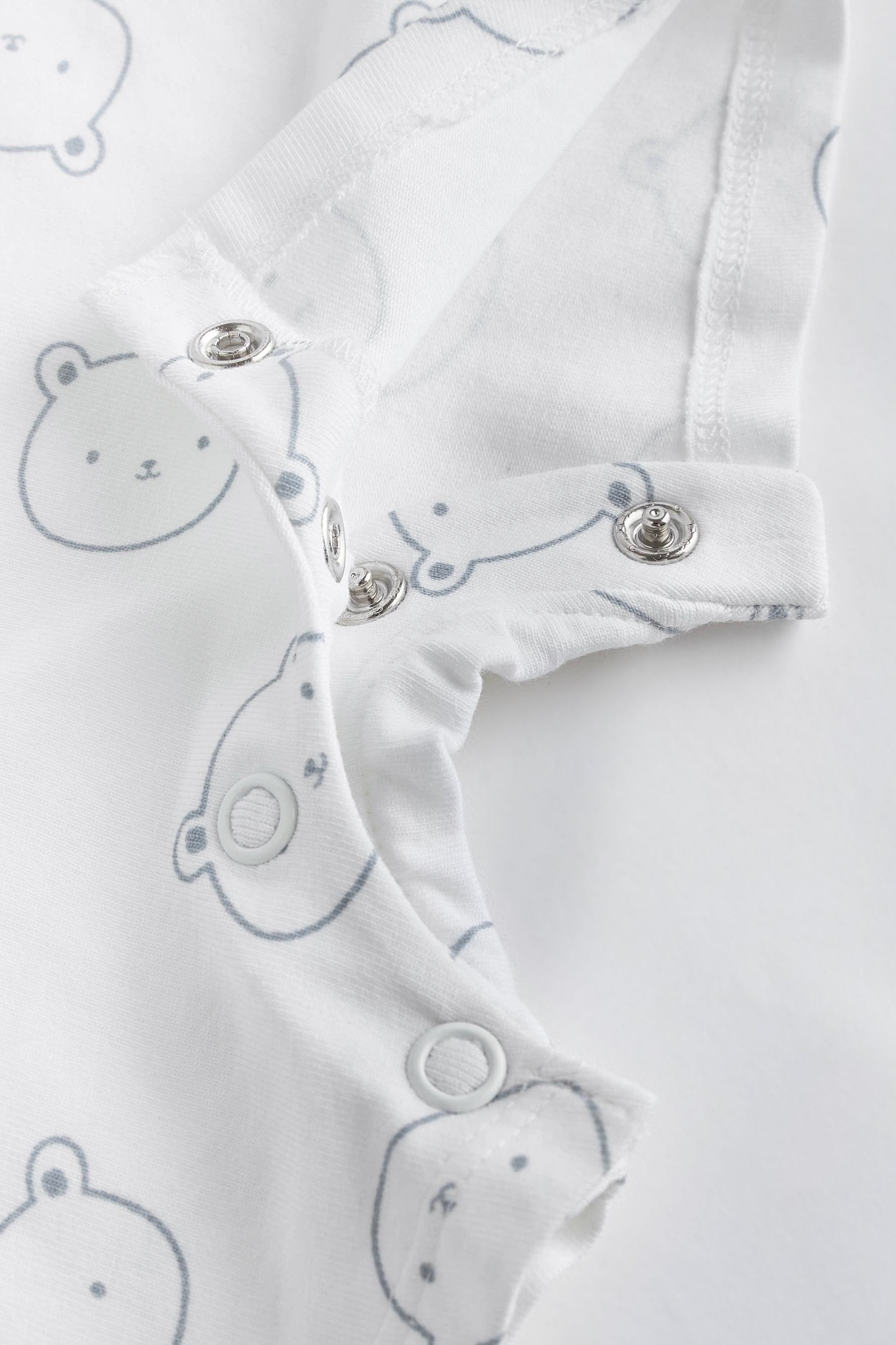 Blue/White Bear Baby Jersey 100% Cotton Rompers 3 Pack