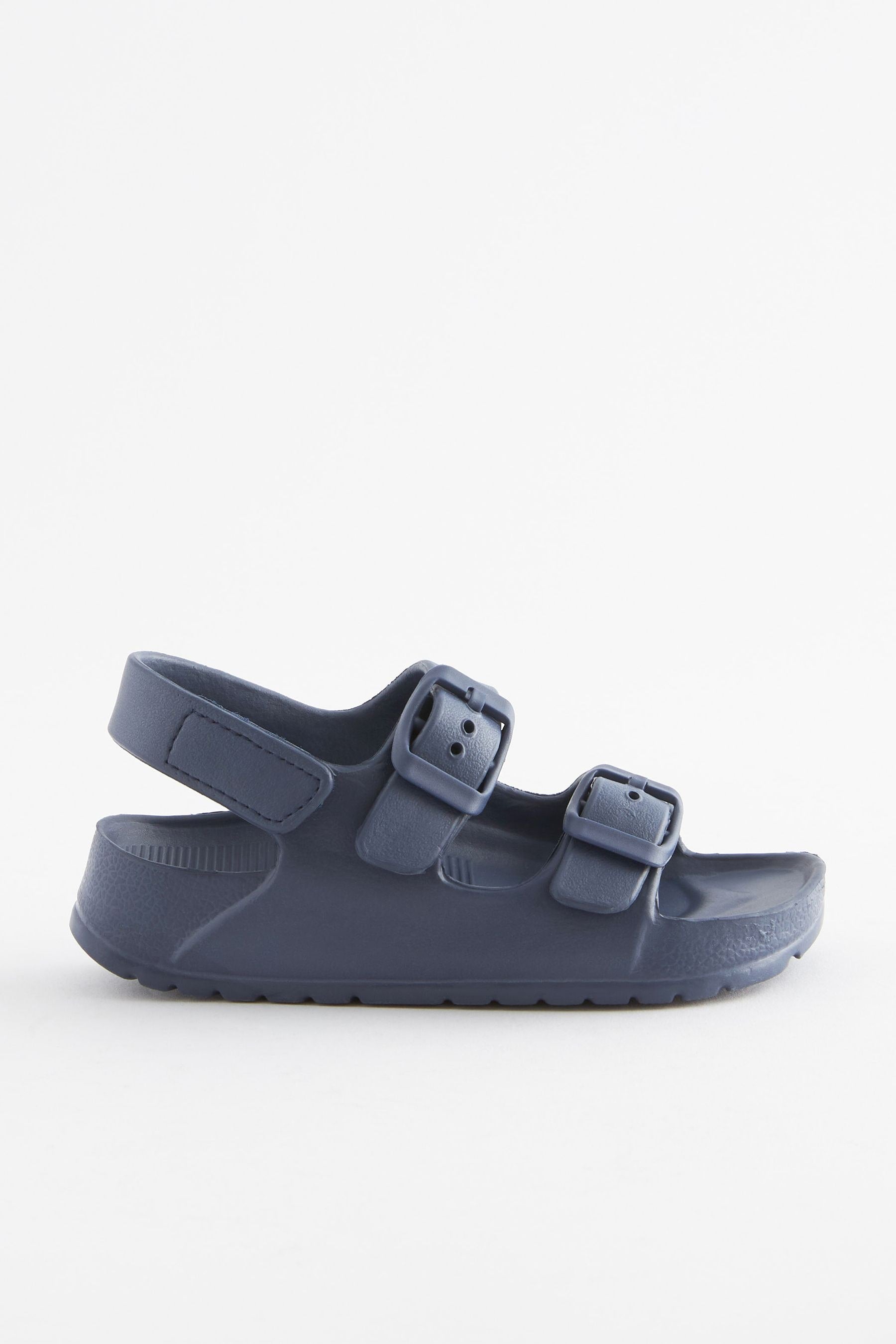 Navy Blue Double Buckle Ankle Strap EVA Sandals