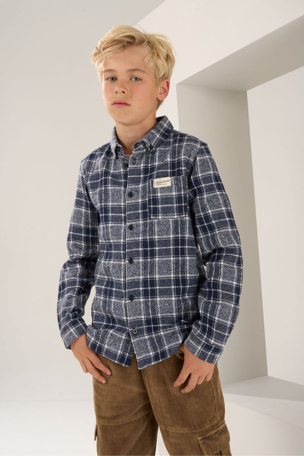 Angel & Rocket Blue Noah Check Pocket Shirt