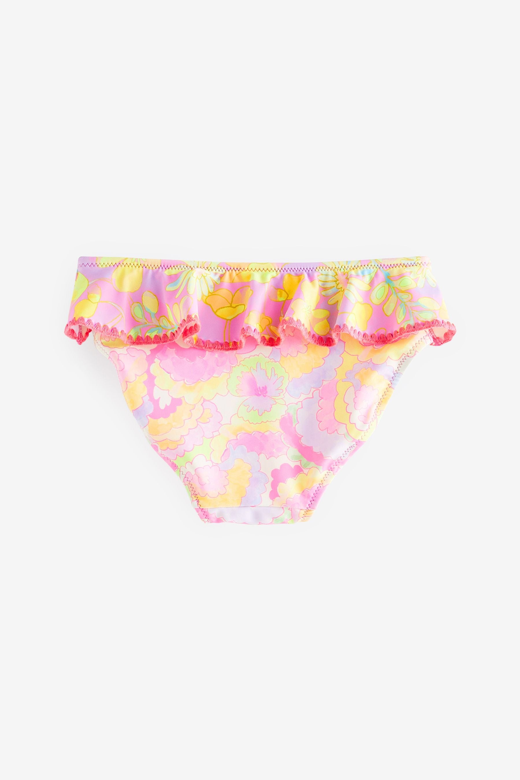 Pink/Green Frill Sleeve Bikini (3-16yrs)